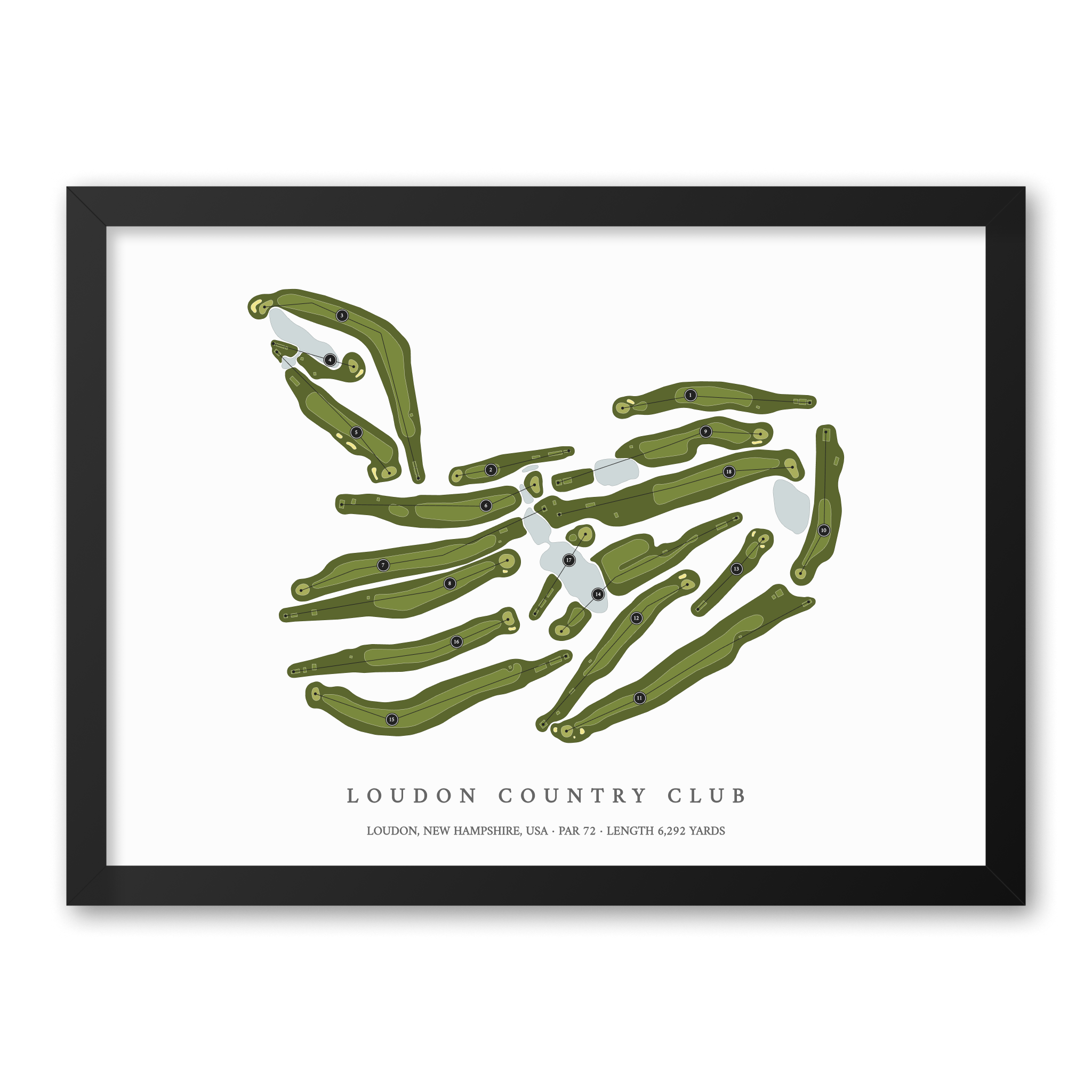 Loudon Country Club | Golf Course Map | Black Frame