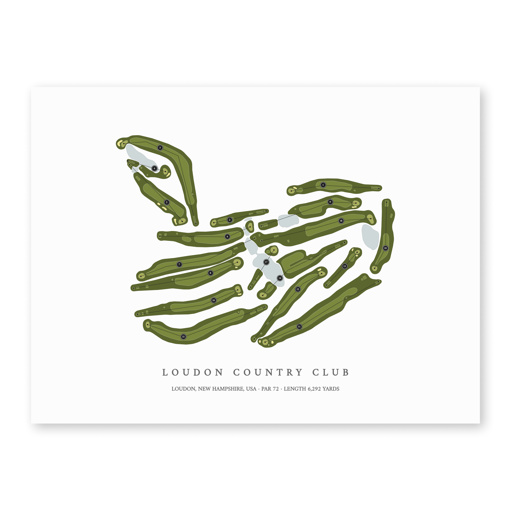 Loudon Country Club | Golf Course Map | Unframed