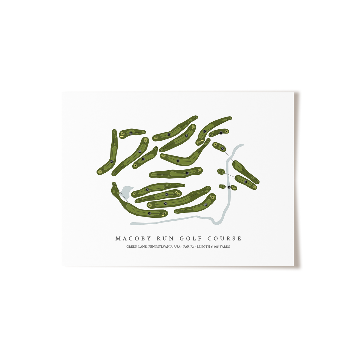 Macoby Run Golf Course | Golf Course Map | Unframed