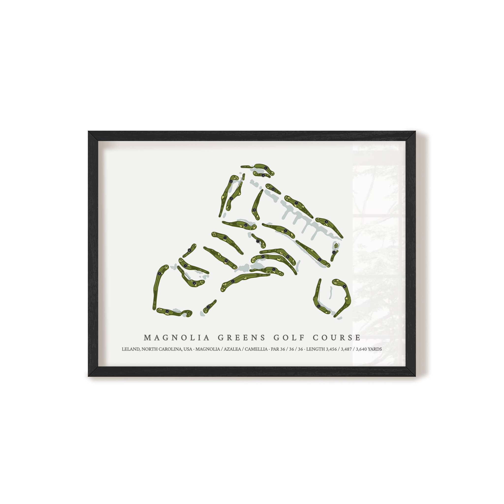 Magnolia Greens Golf Course | Golf Course Map | Black Frame