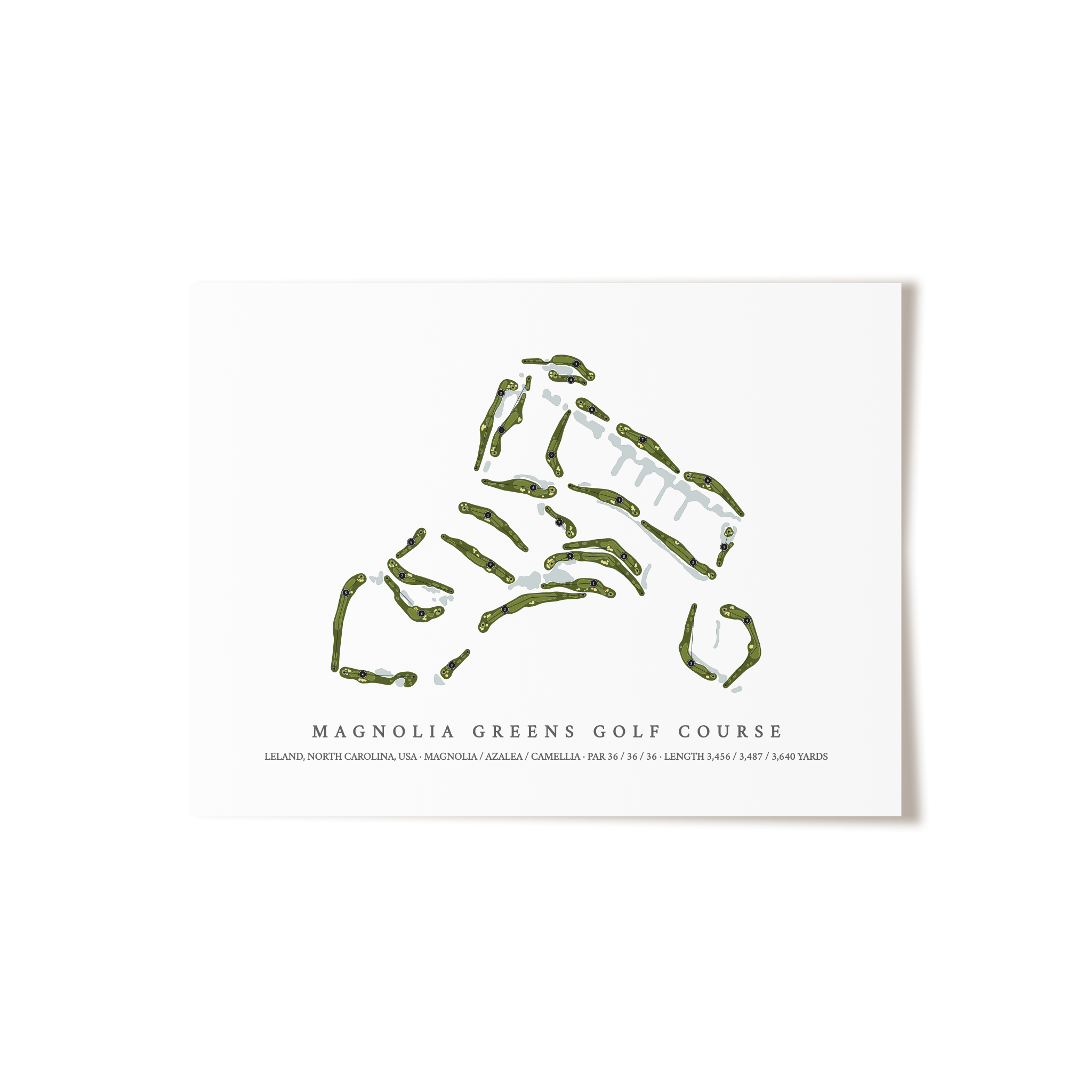 Magnolia Greens Golf Course | Golf Course Map | Unframed