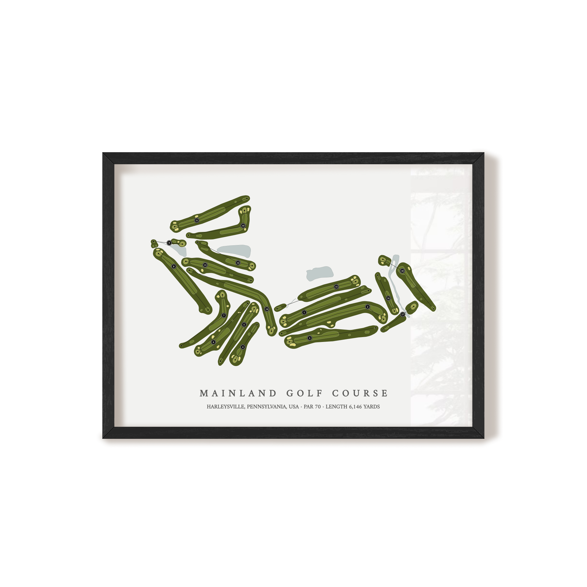 Mainland Golf Course | Golf Course Map | Black Frame