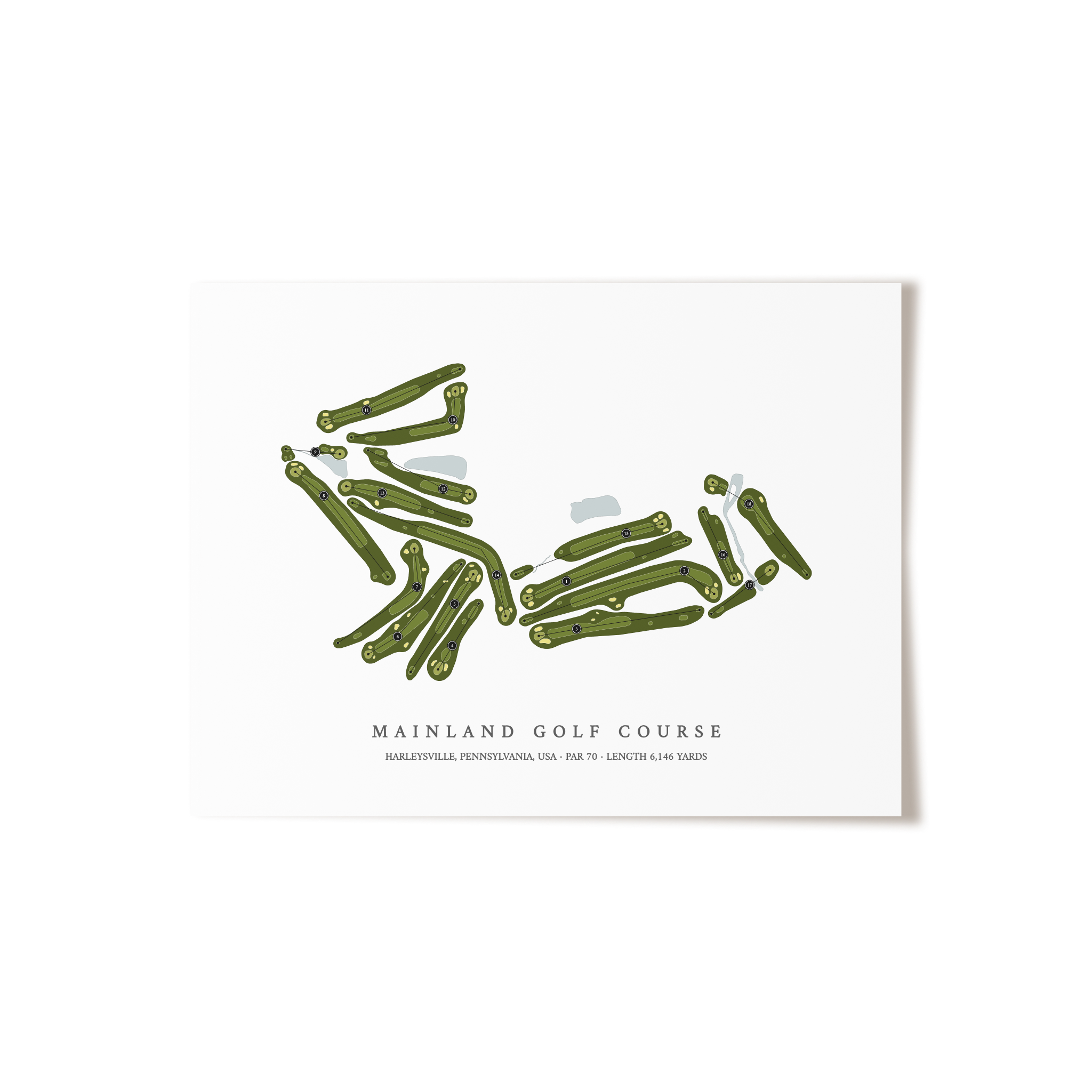 Mainland Golf Course | Golf Course Map | Unframed