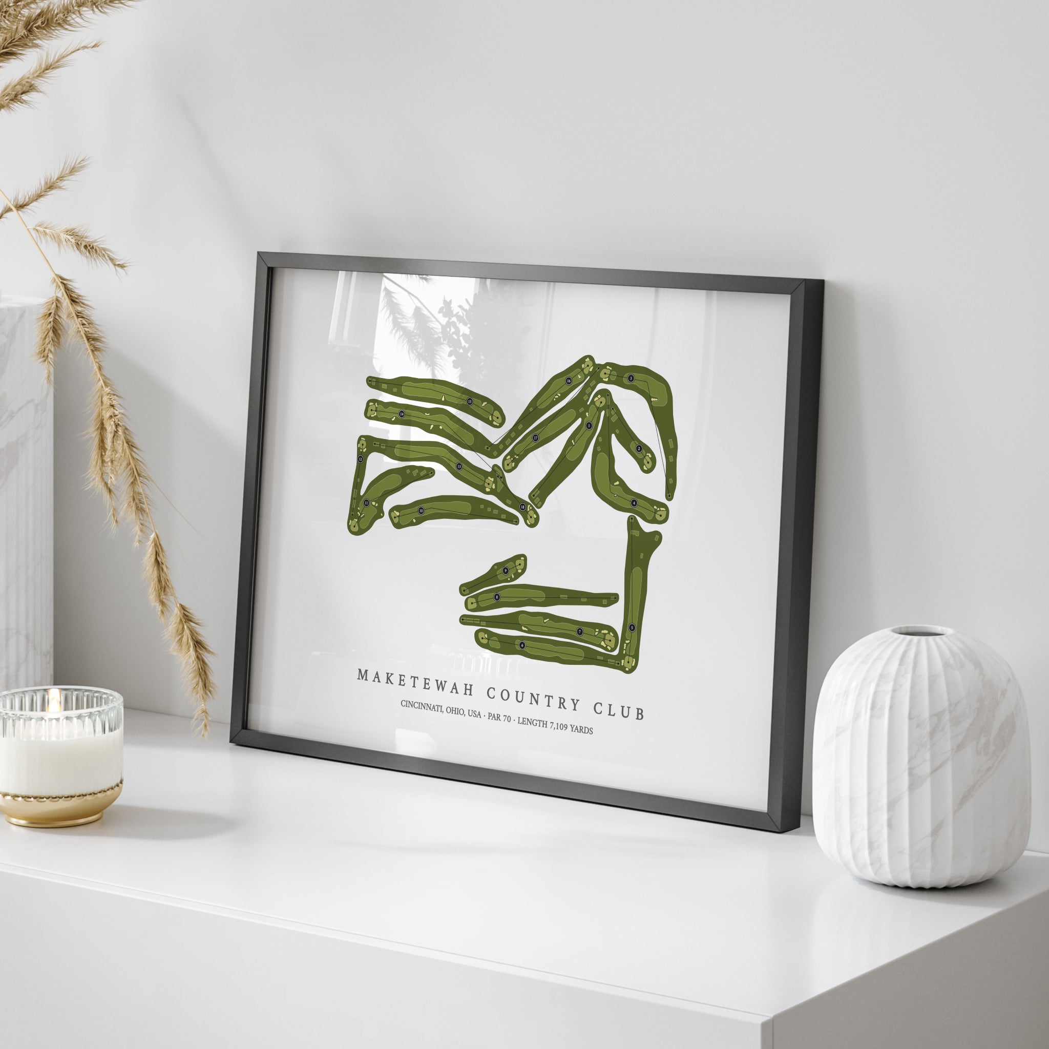Maketewah Country Club | Golf Course Print | On Table