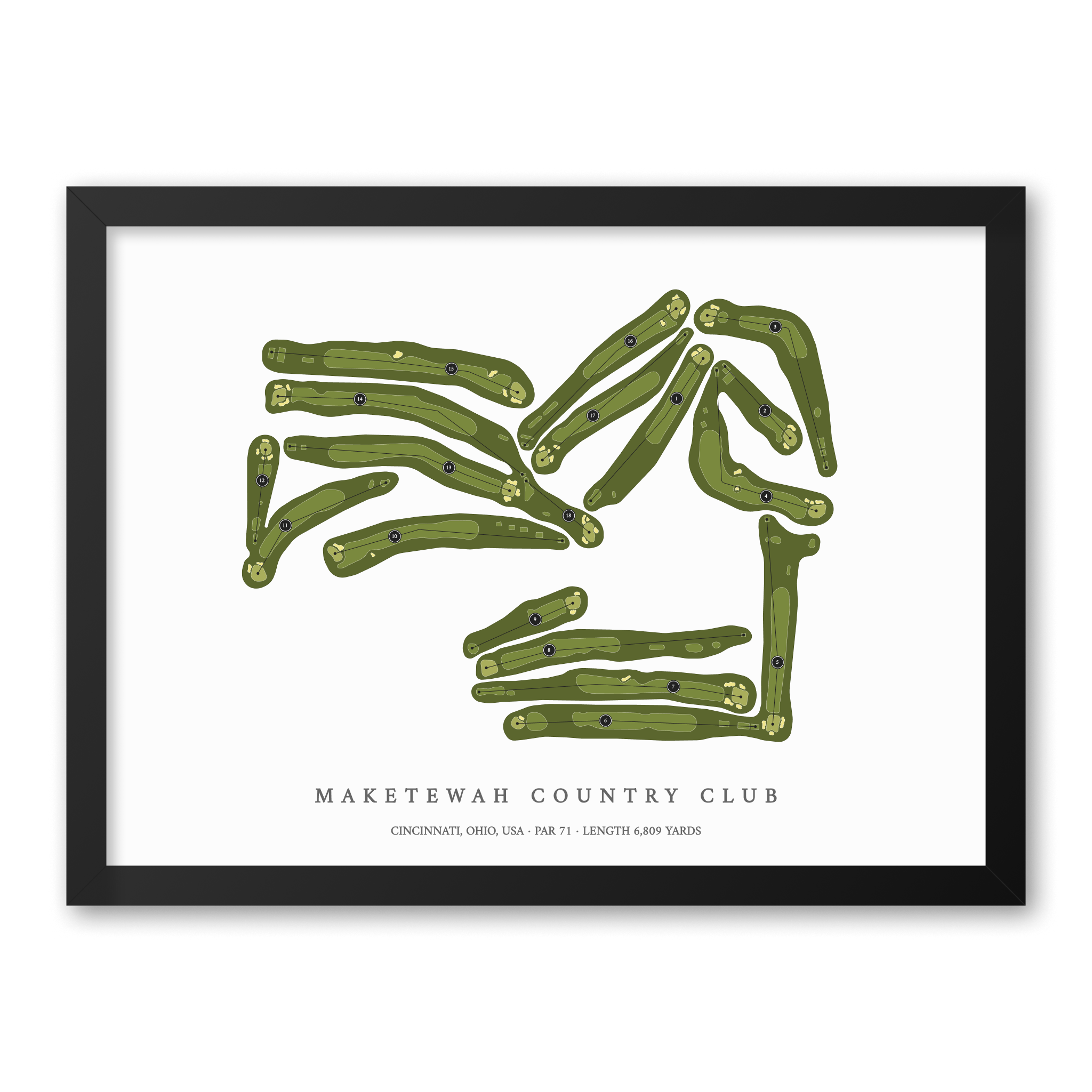 Maketewah Country Club | Golf Course Print | Black Frame