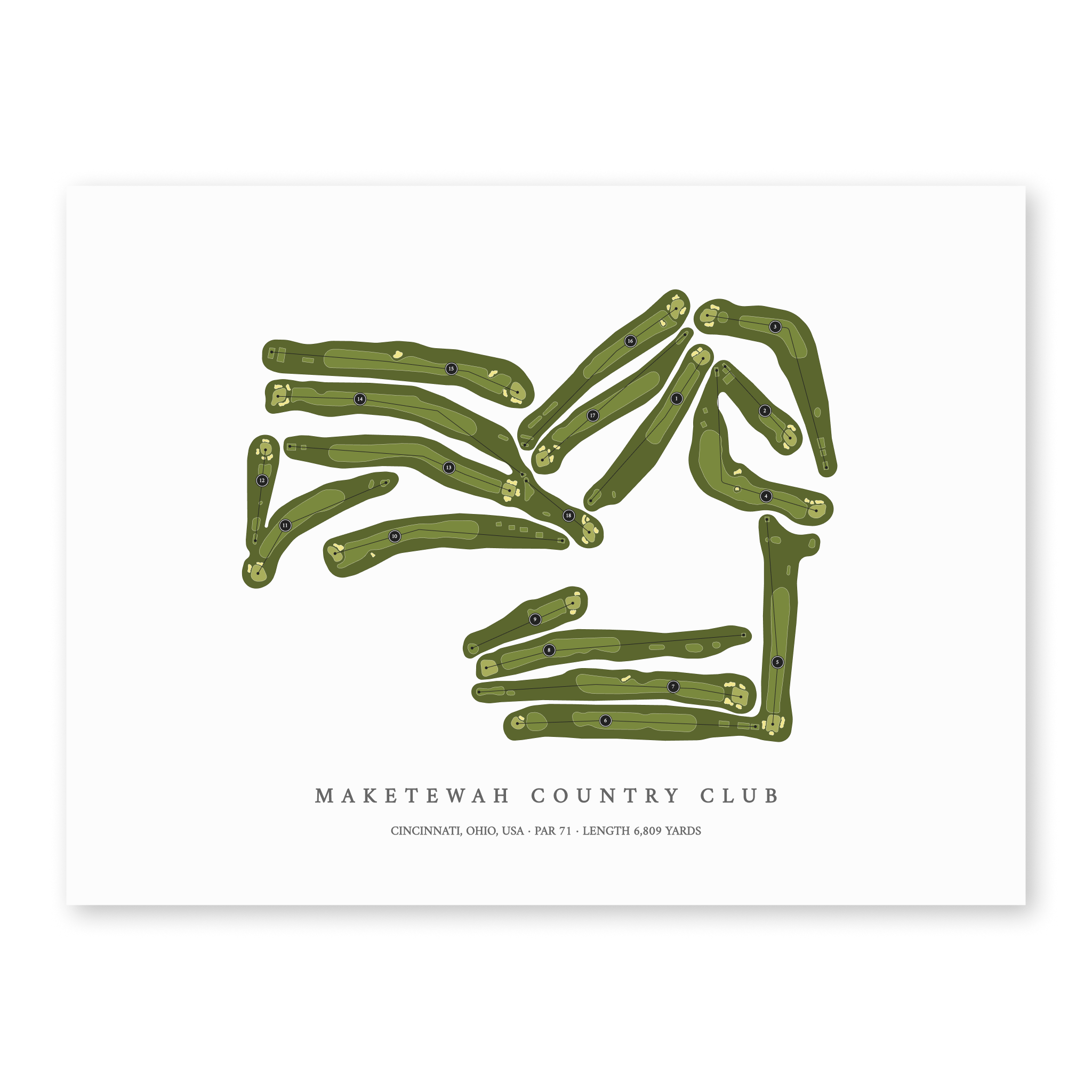 Maketewah Country Club | Golf Course Print | Unframed