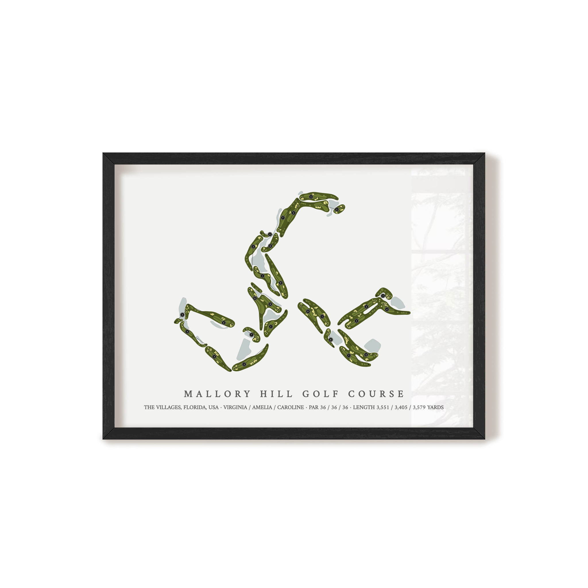Mallory Hill Golf Course | Golf Course Map | Black Frame
