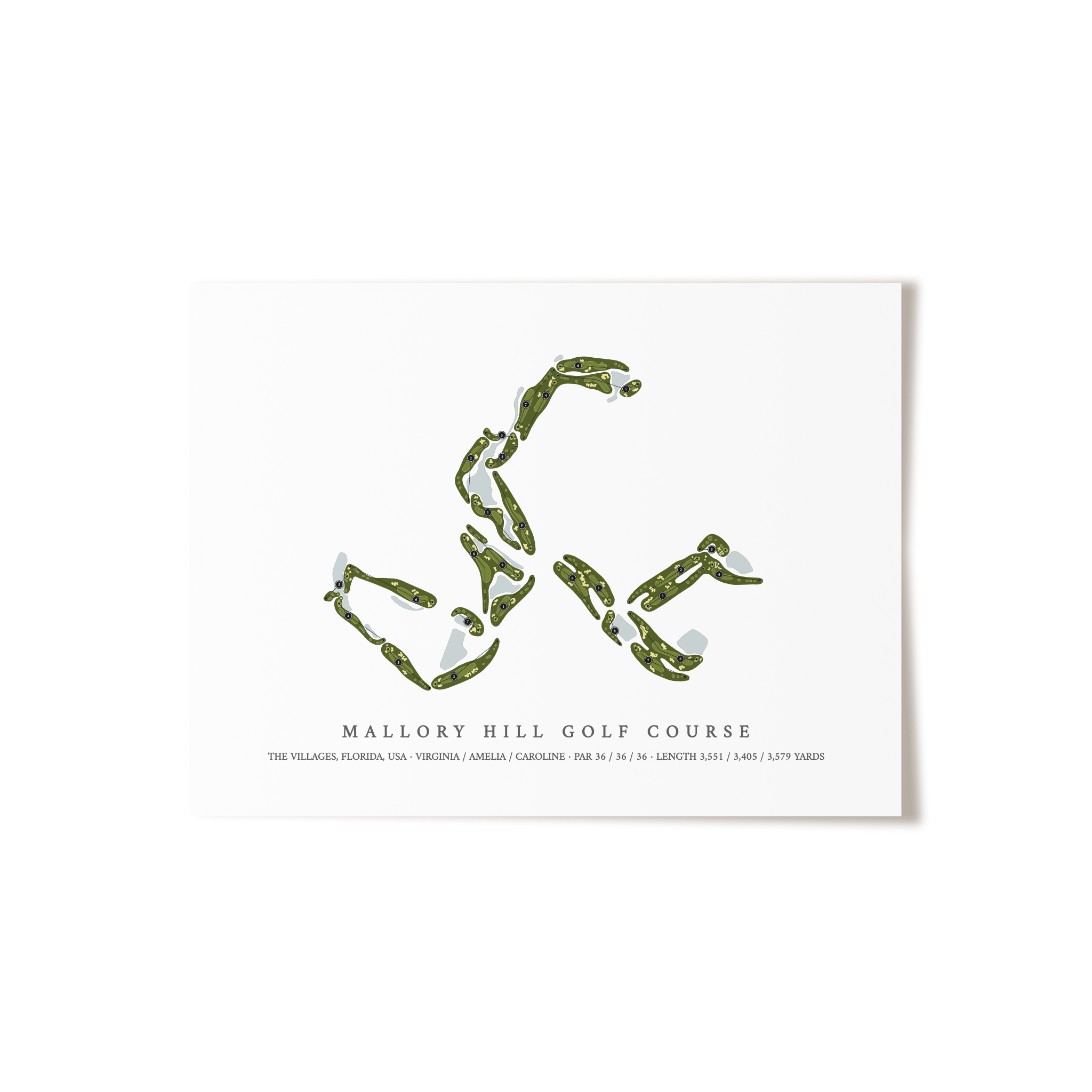 Mallory Hill Golf Course | Golf Course Map | Unframed