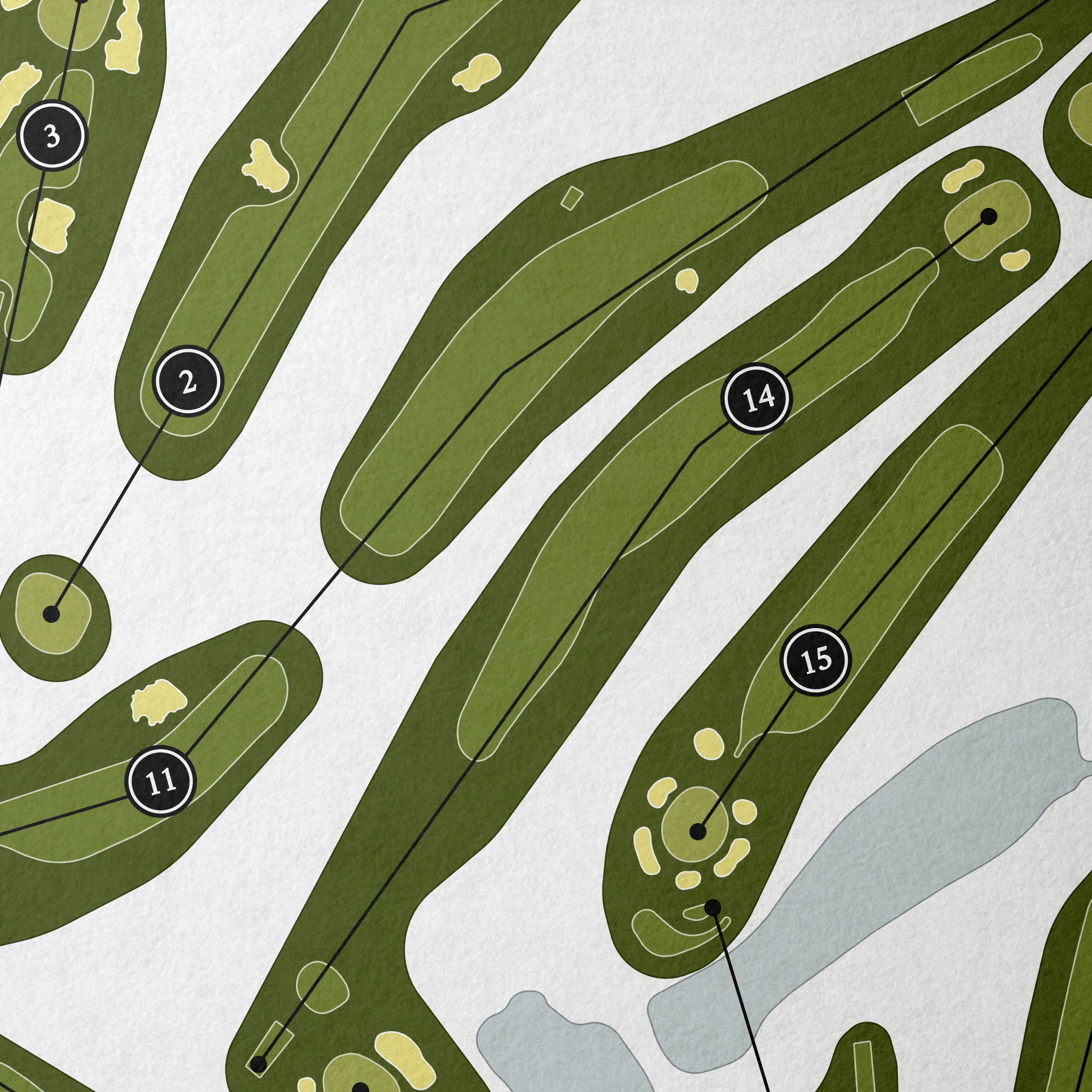 Manchester Country Club | Golf Course Print | Close+Up