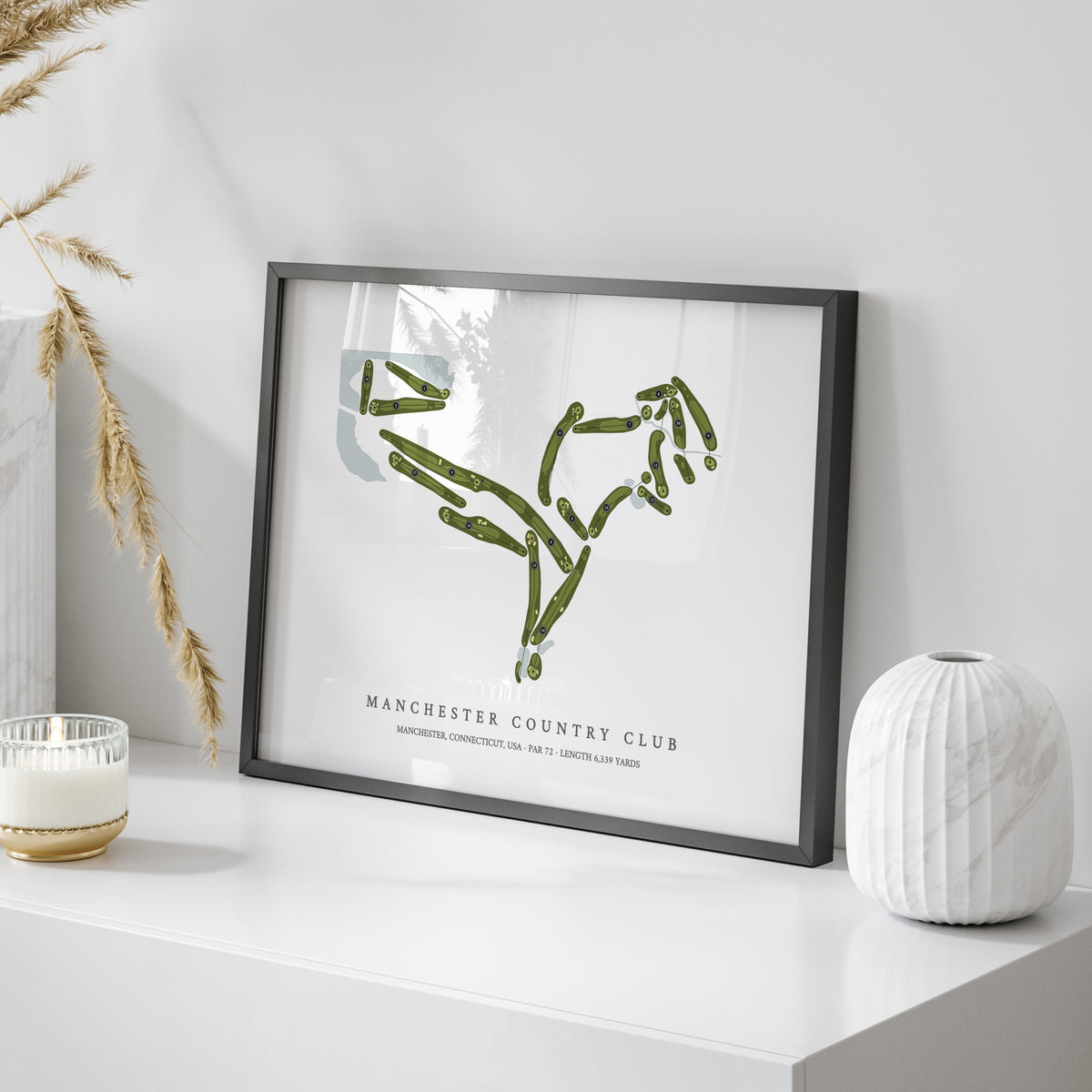 Manchester Country Club | Golf Course Print | On Table