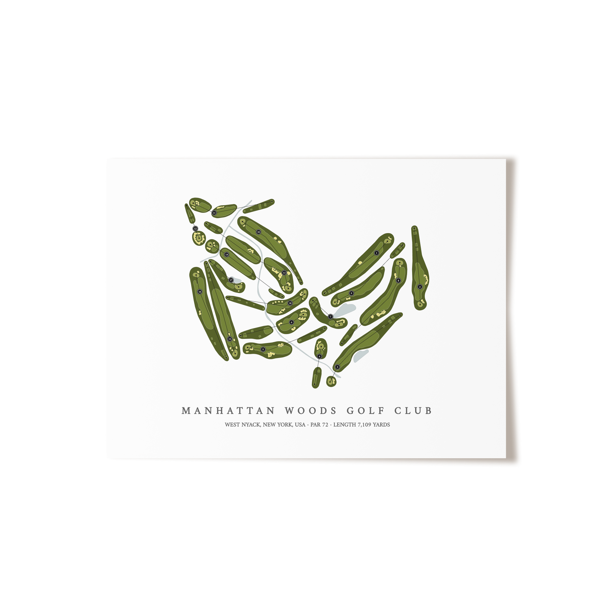 Manhattan Woods Golf Club | Golf Course Map | Unframed