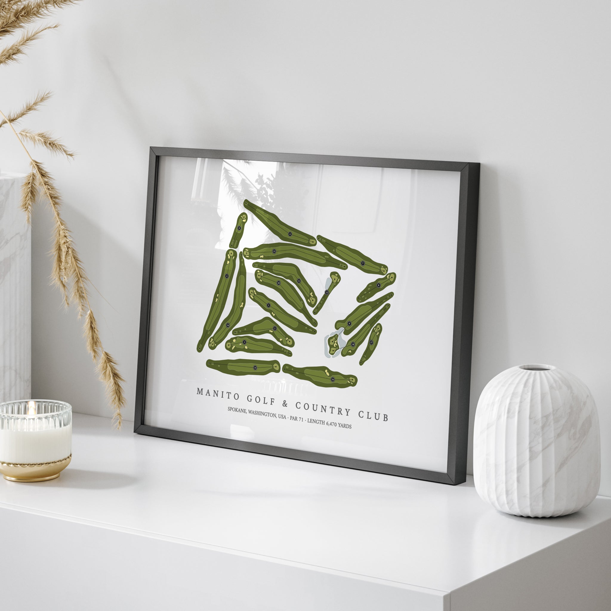 Manito Golf & Country Club | Golf Course Print | On Table