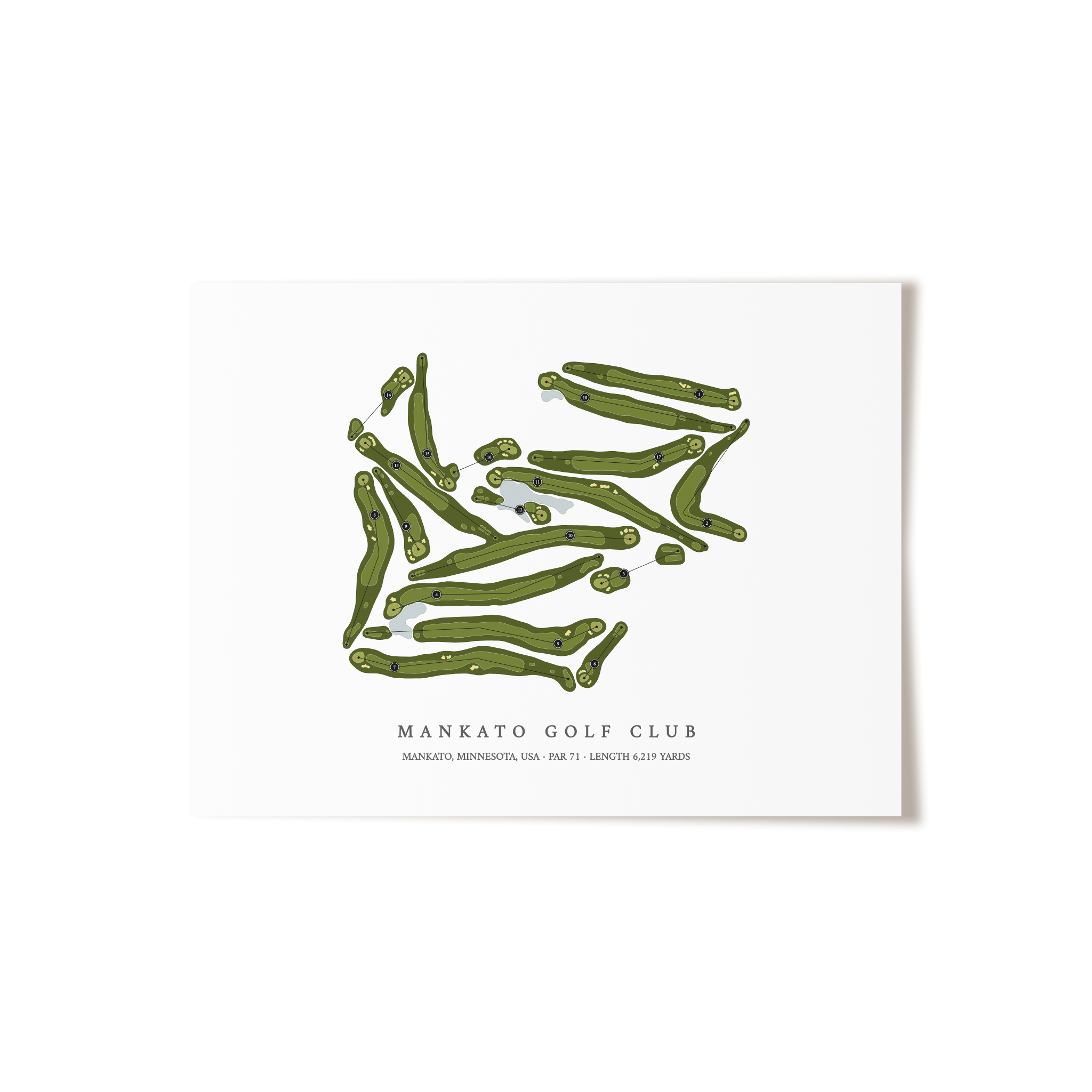 Mankato Golf Club | Golf Course Map | Unframed