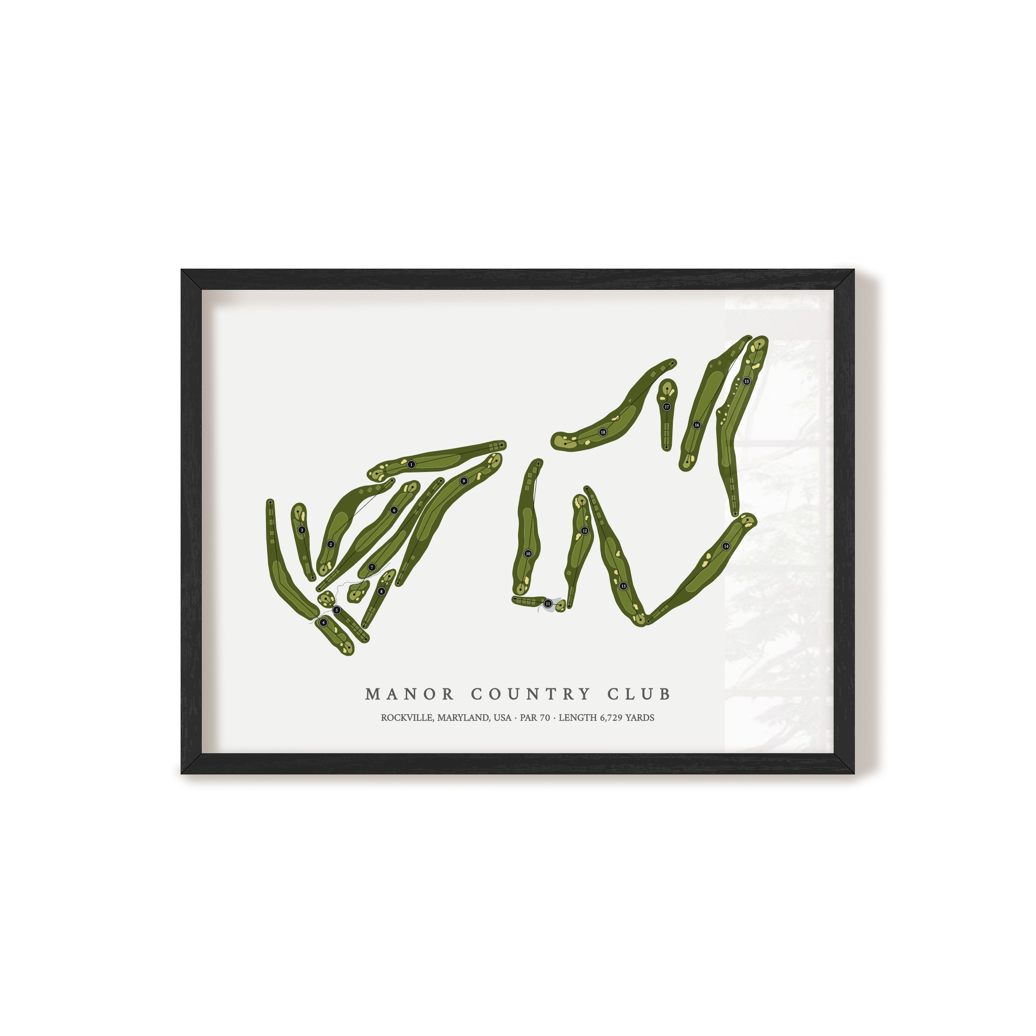 Manor Country Club | Golf Course Map | Black Frame