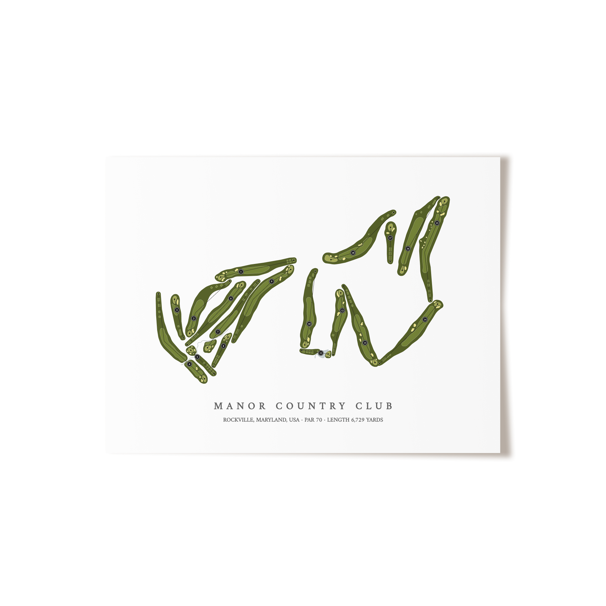 Manor Country Club | Golf Course Map | Unframed