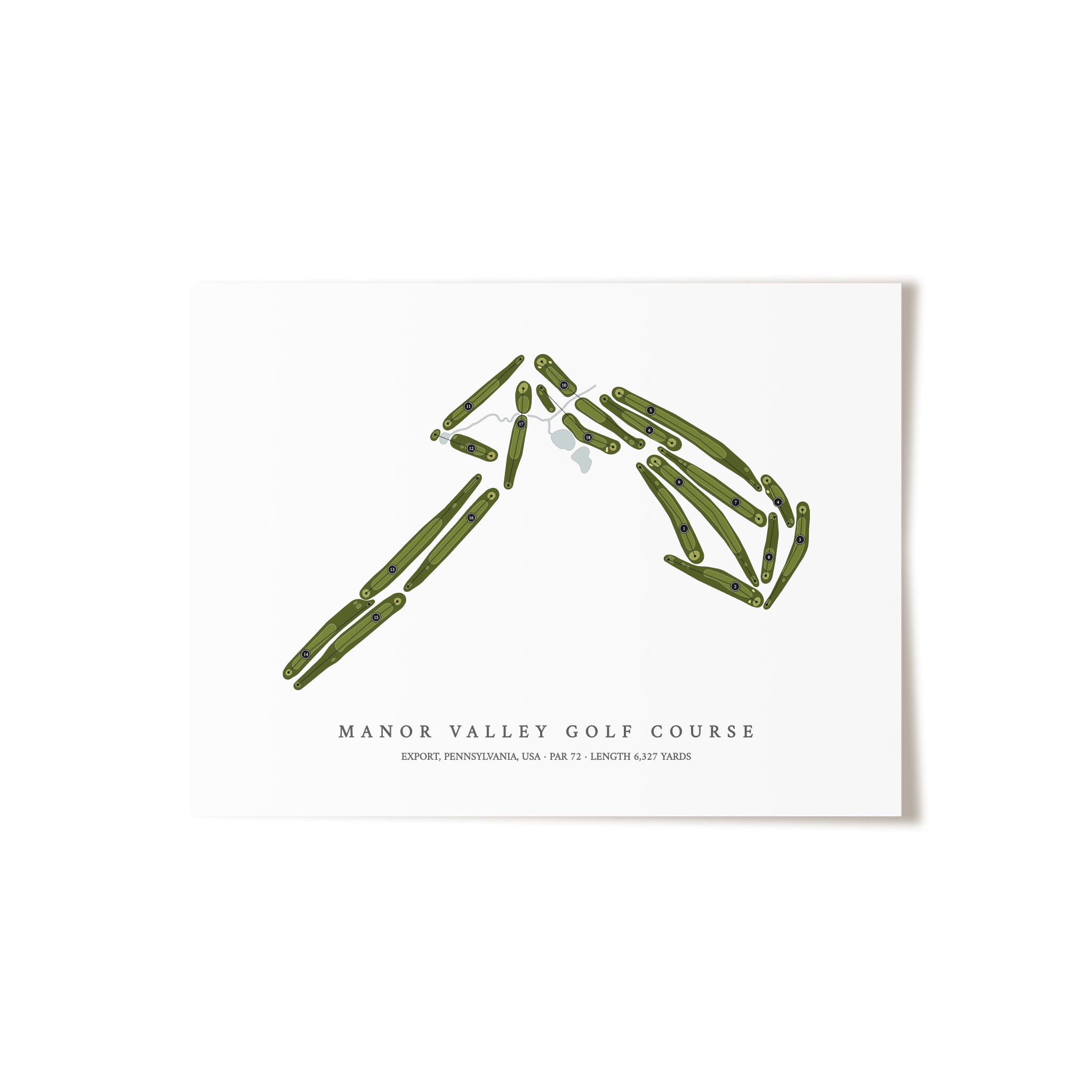 Manor Valley Golf Course | Golf Course Map | Unframed