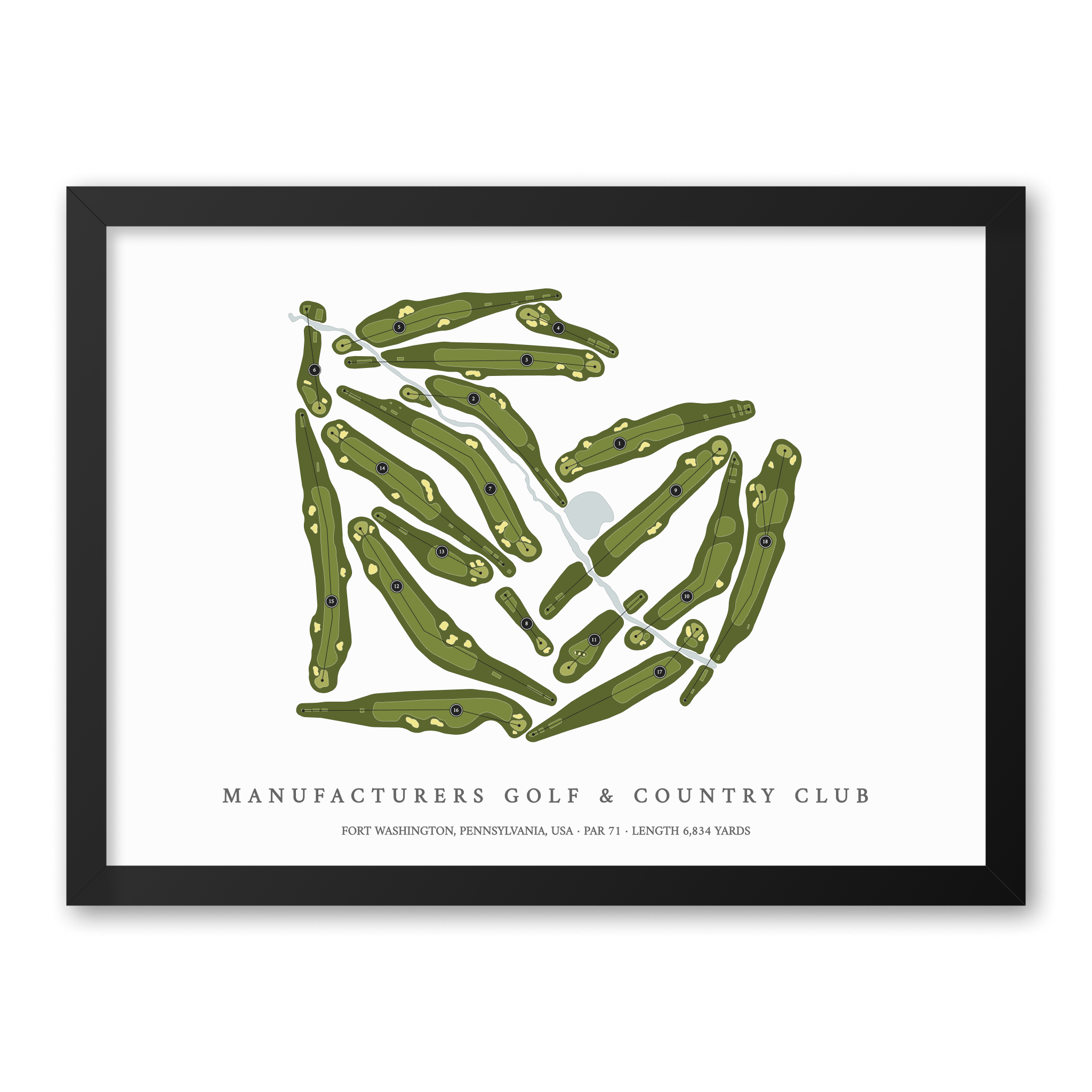 Manufacturers Golf & Country Club | Golf Course Map | Black Frame