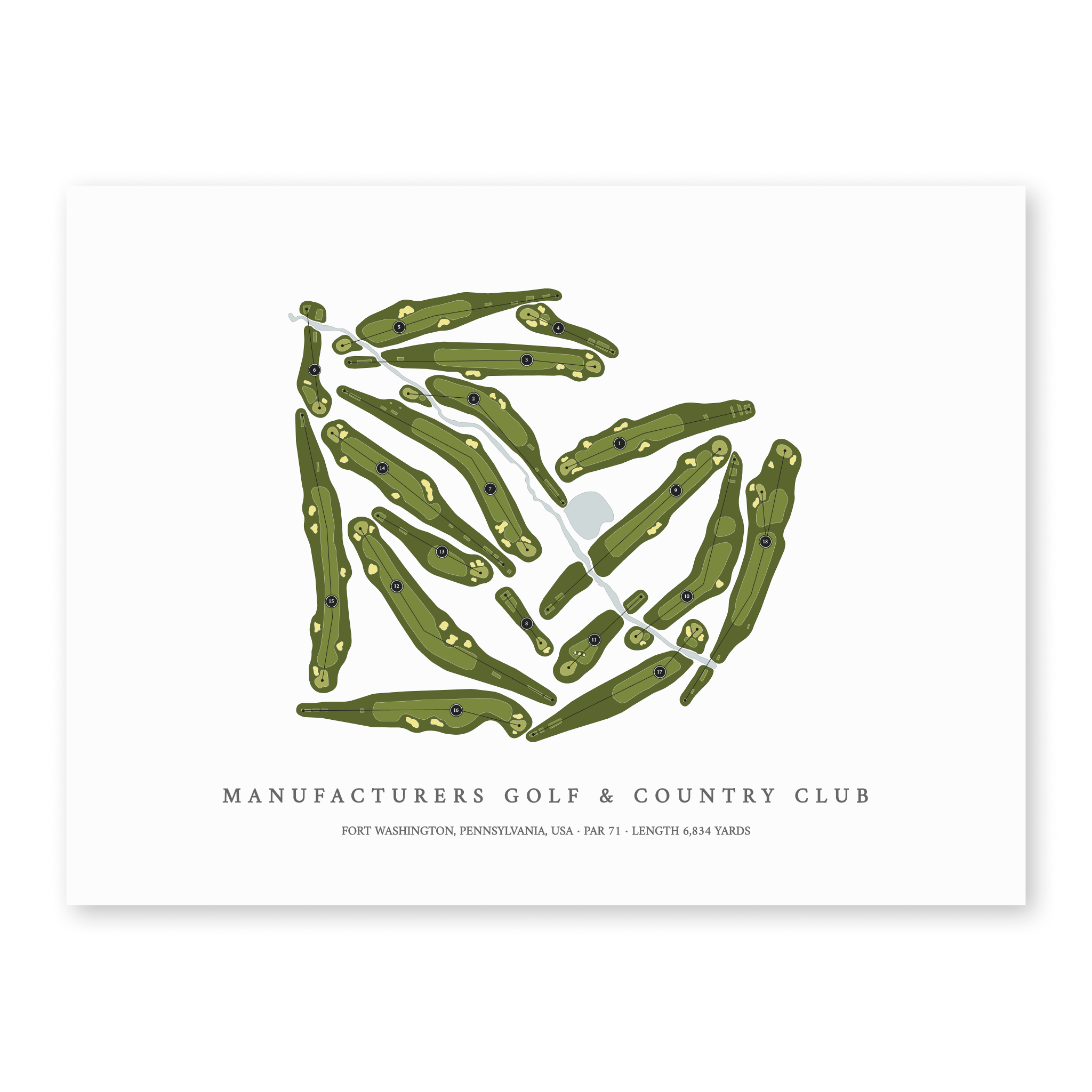 Manufacturers Golf & Country Club | Golf Course Map | Unframed