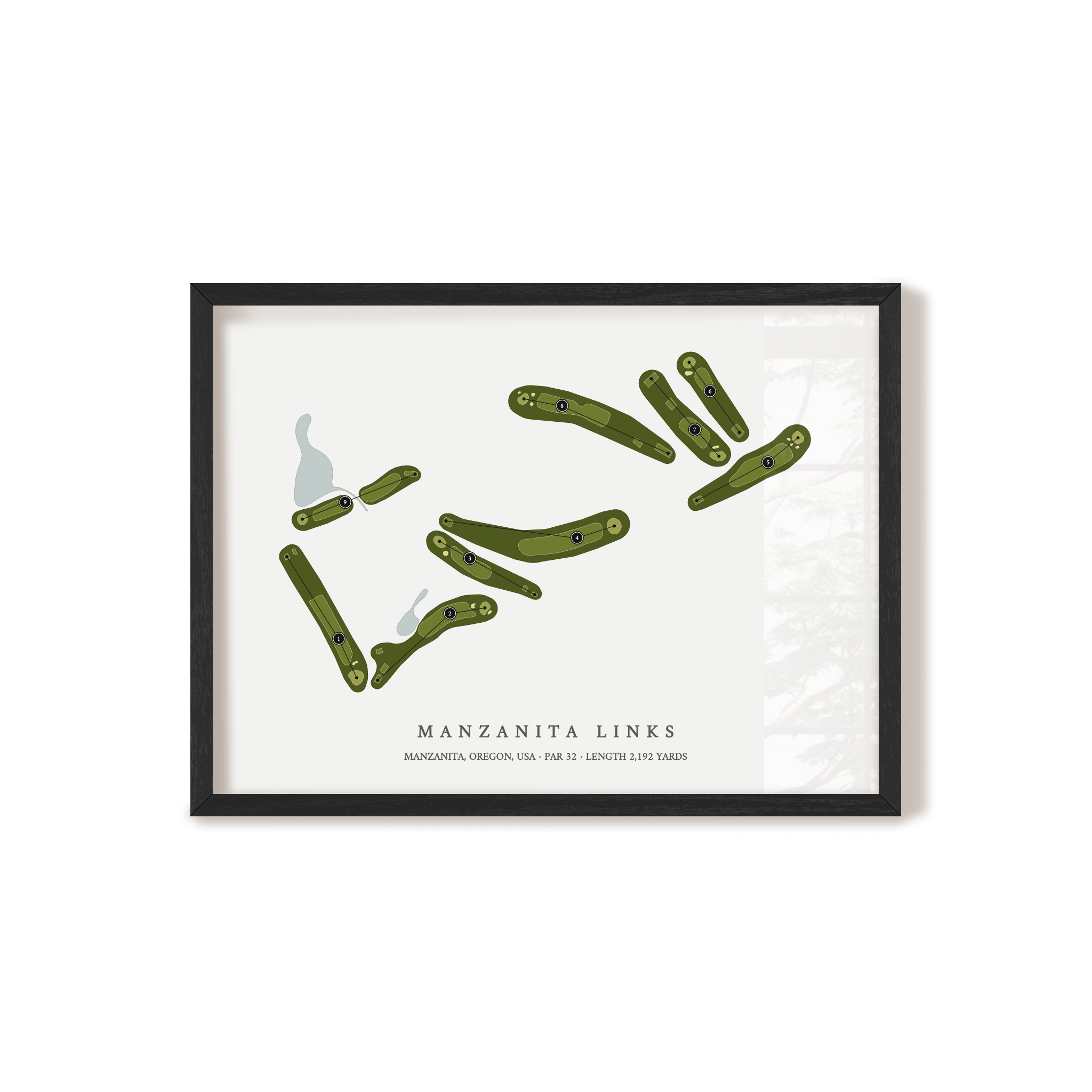 Manzanita Links | Golf Course Map | Black Frame