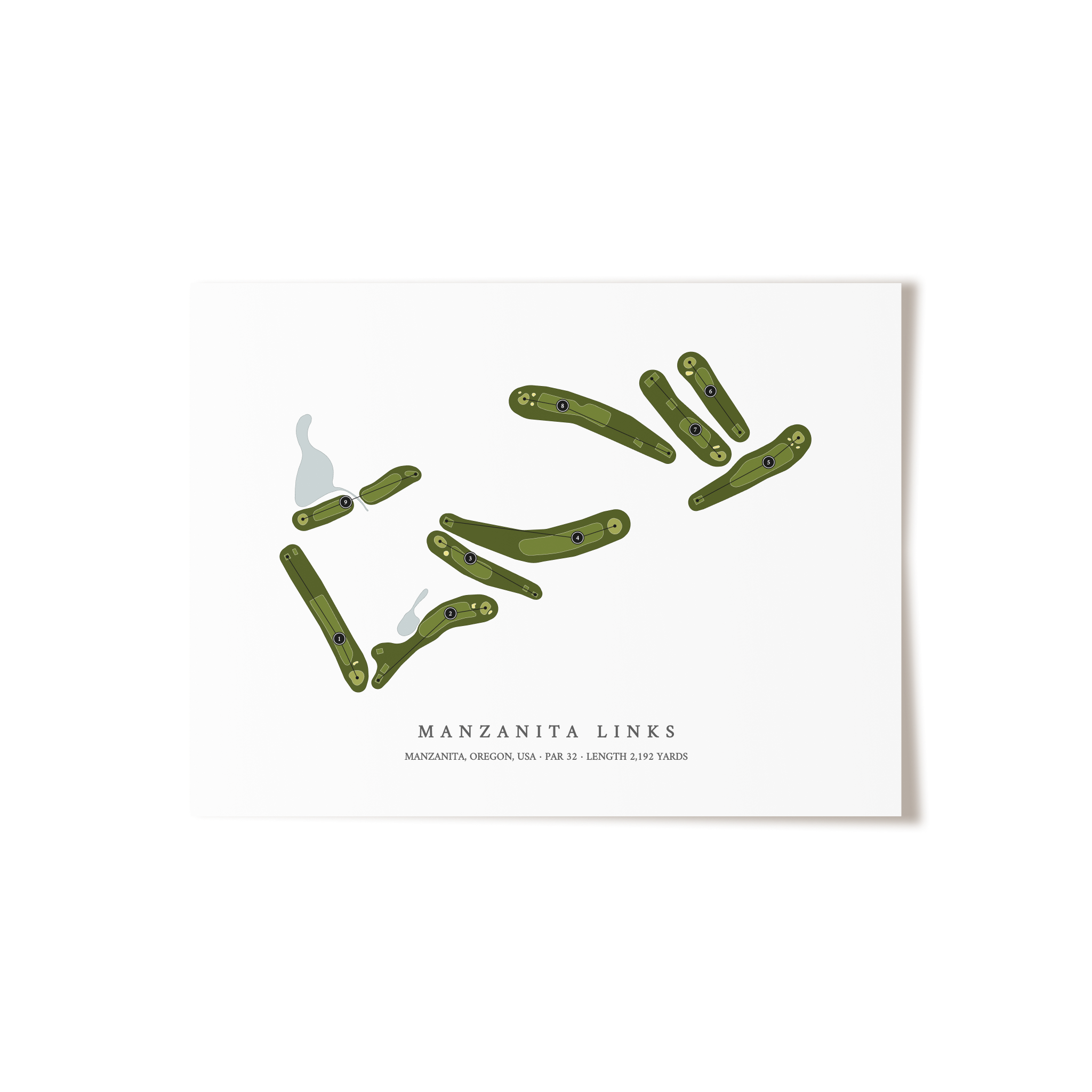Manzanita Links | Golf Course Map | Unframed