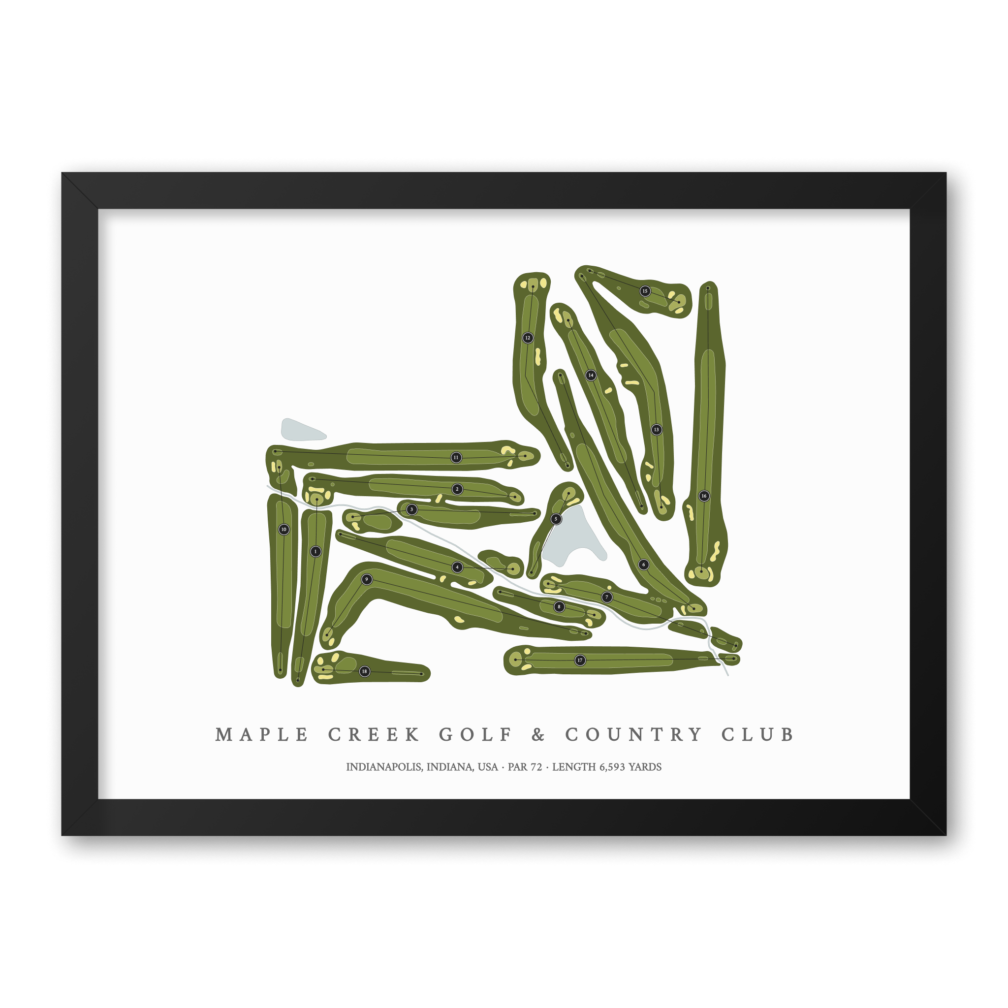 Maple Creek Golf & Country Club | Golf Course Map | Black Frame