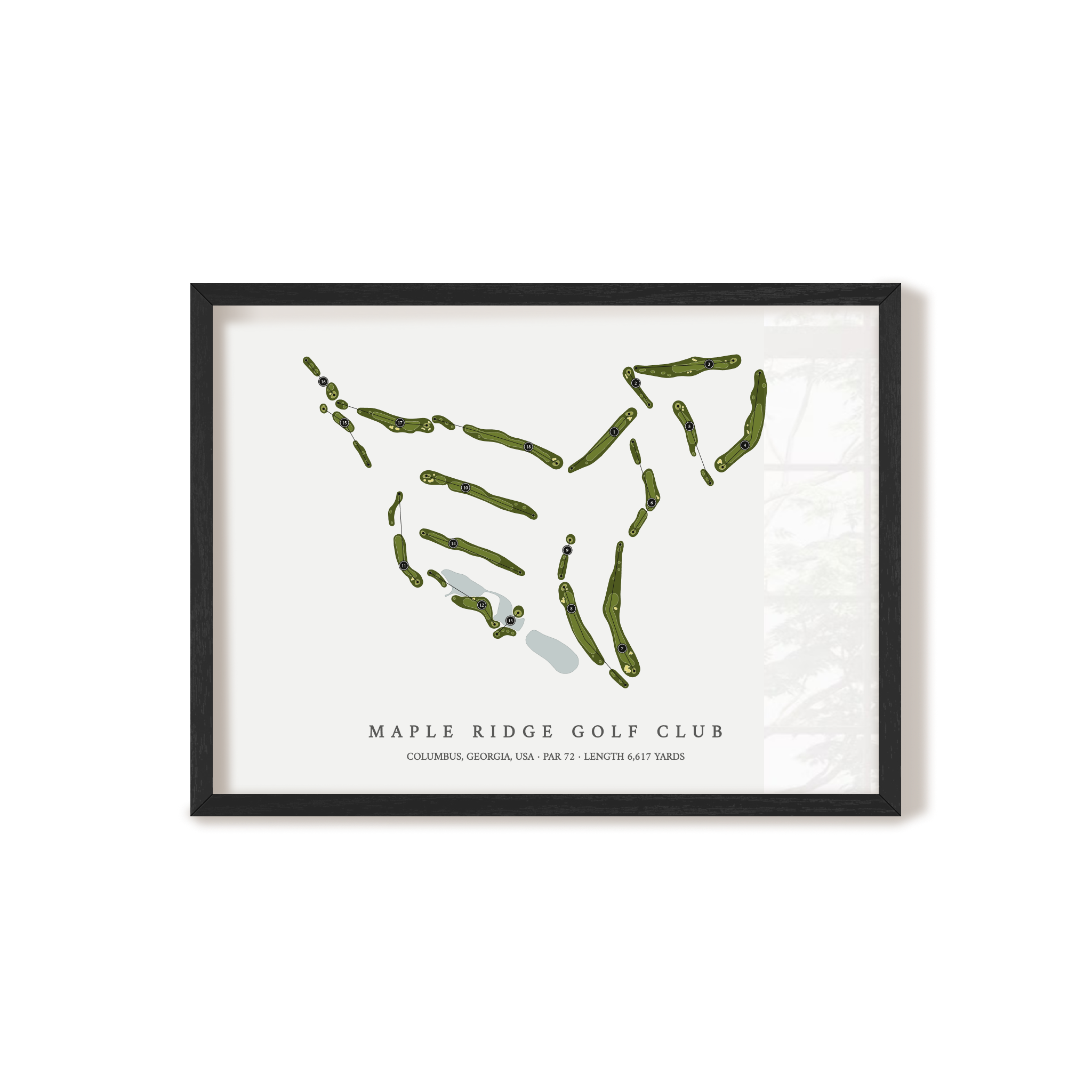 Maple Ridge Golf Club | Golf Course Map | Black Frame