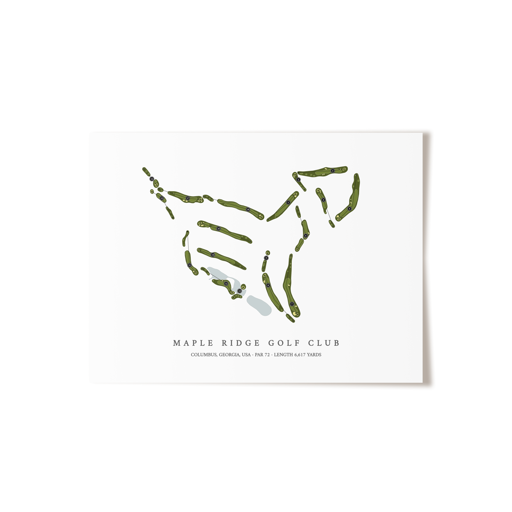 Maple Ridge Golf Club | Golf Course Map | Unframed