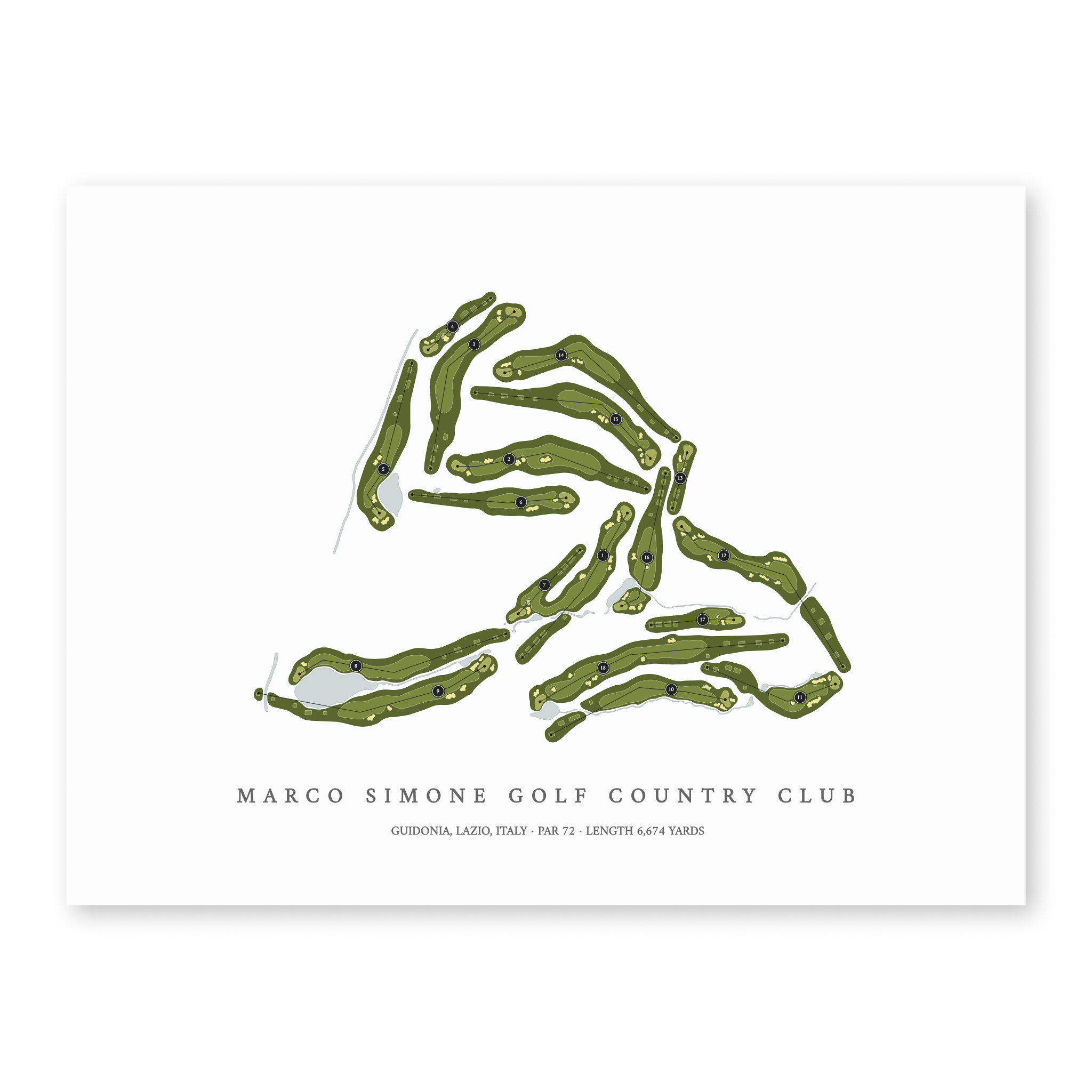 Marco Simone Golf & Country Club | Golf Course Map | Unframed