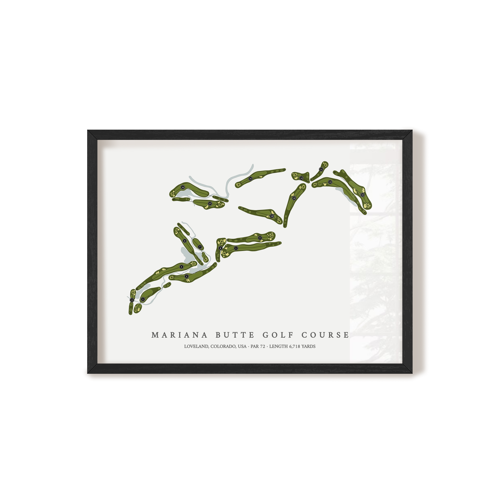 Mariana Butte Golf Course | Golf Course Map | Black Frame