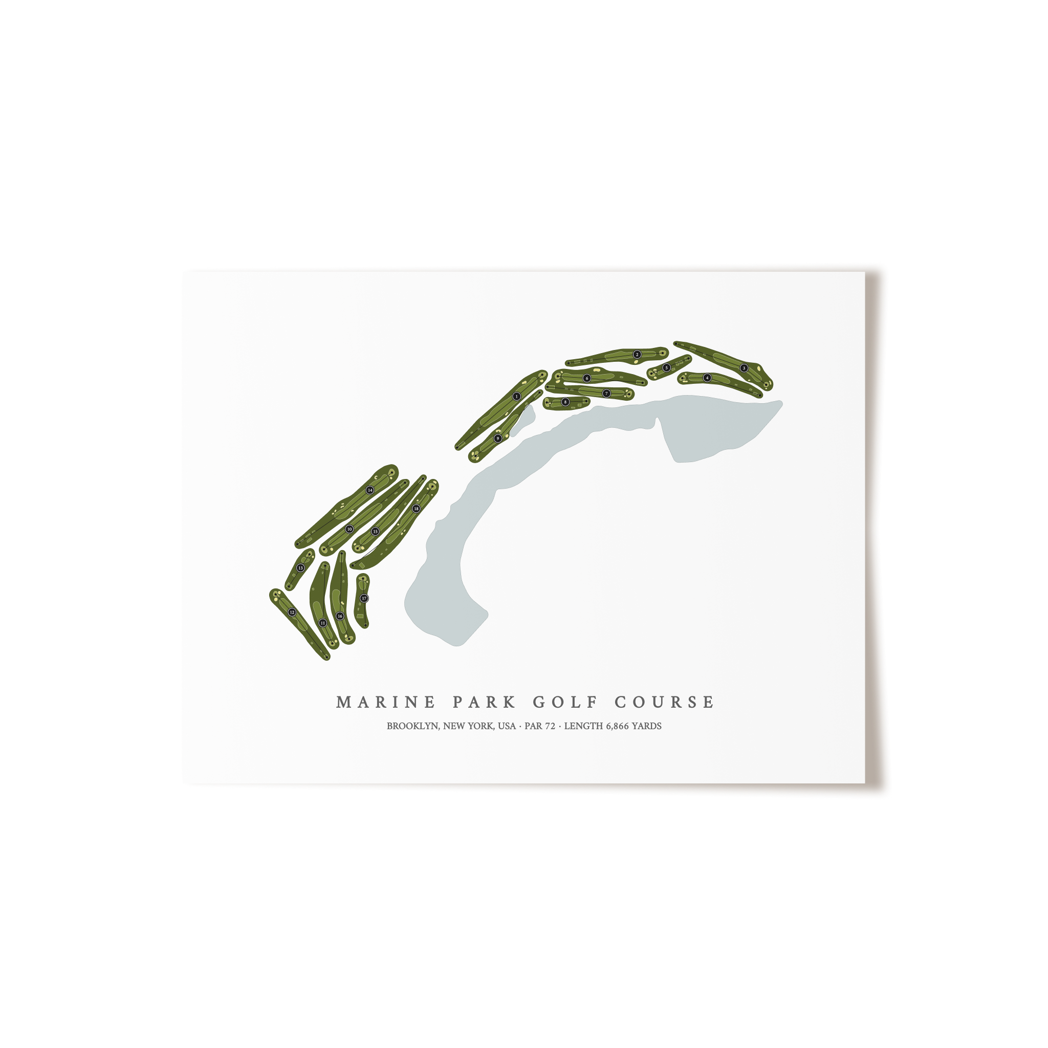 Marine Park Golf Course | Golf Course Map | Unframed