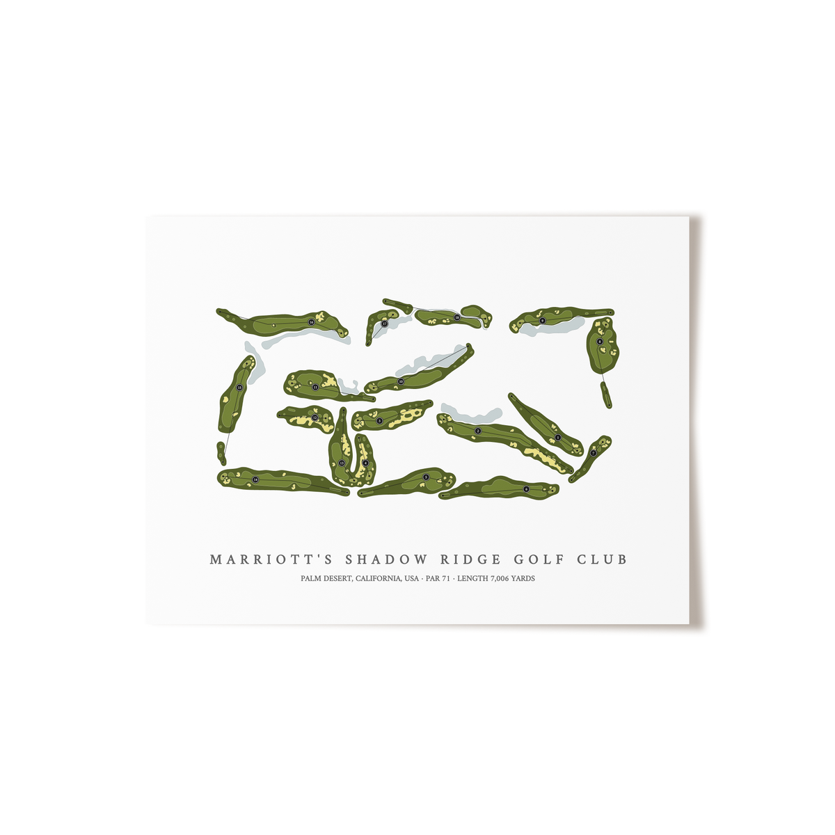 Marriott's Shadow Ridge Golf Club | Golf Course Map | Unframed