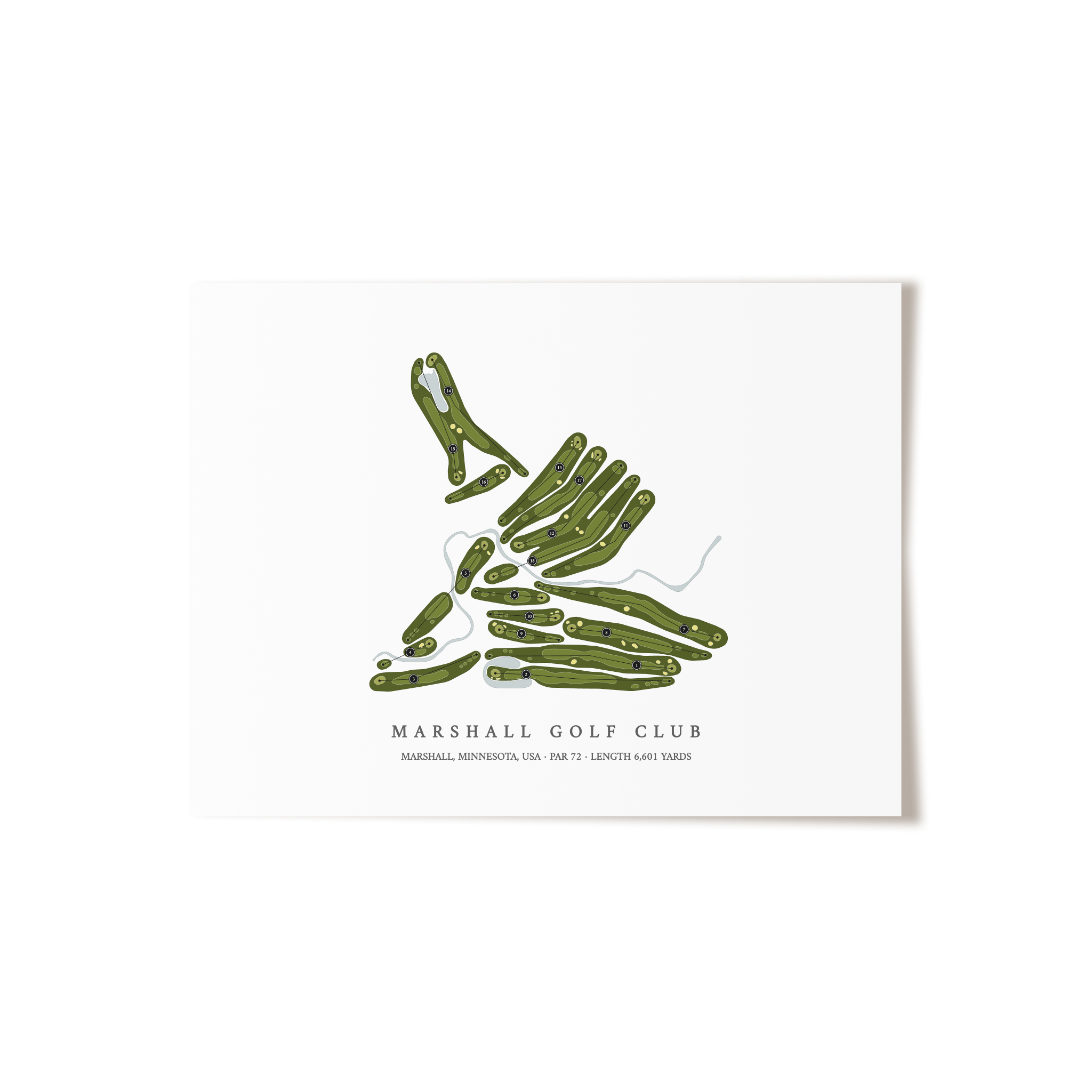 Marshall Golf Club | Golf Course Map | Unframed