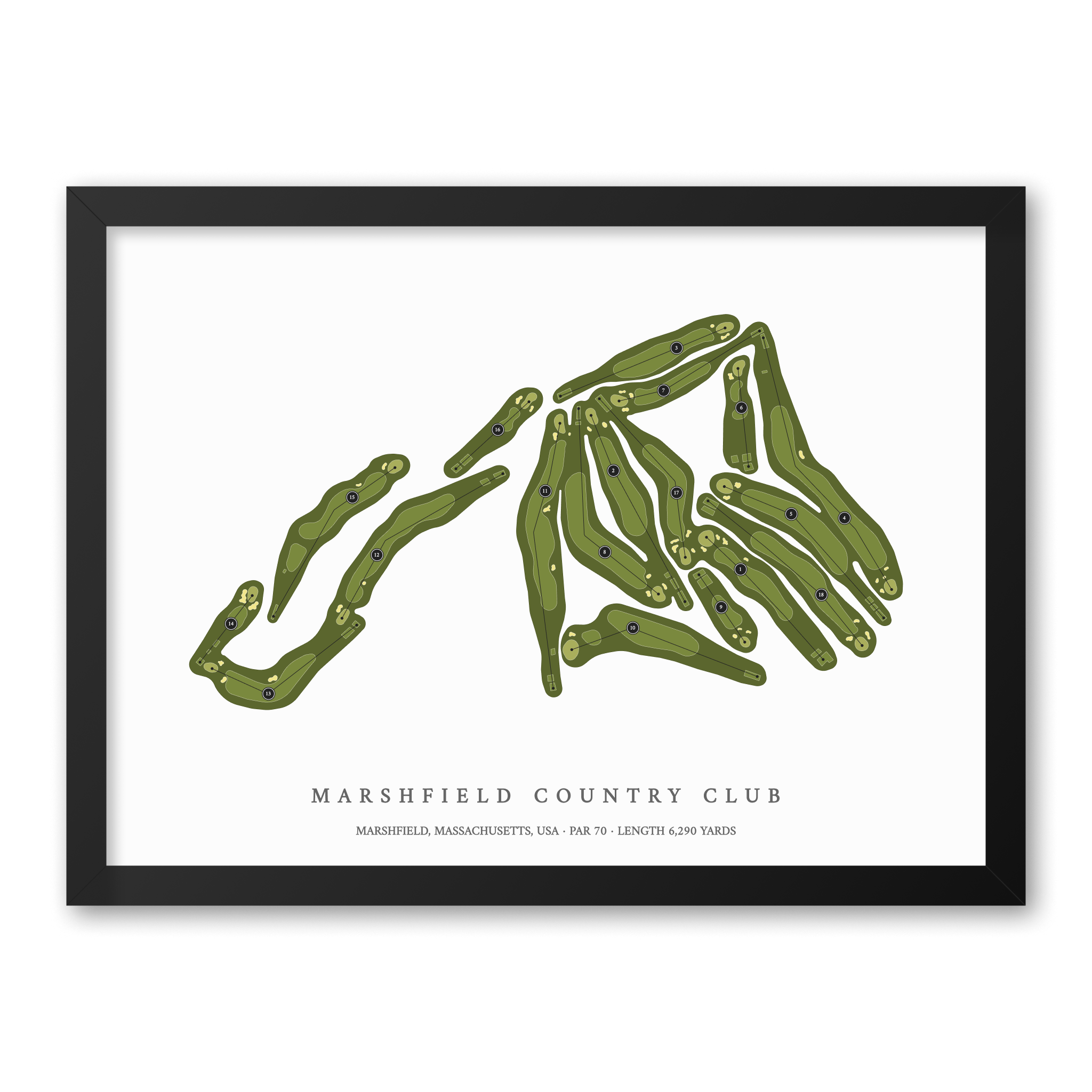 Marshfield Country Club | Golf Course Print | Black Frame