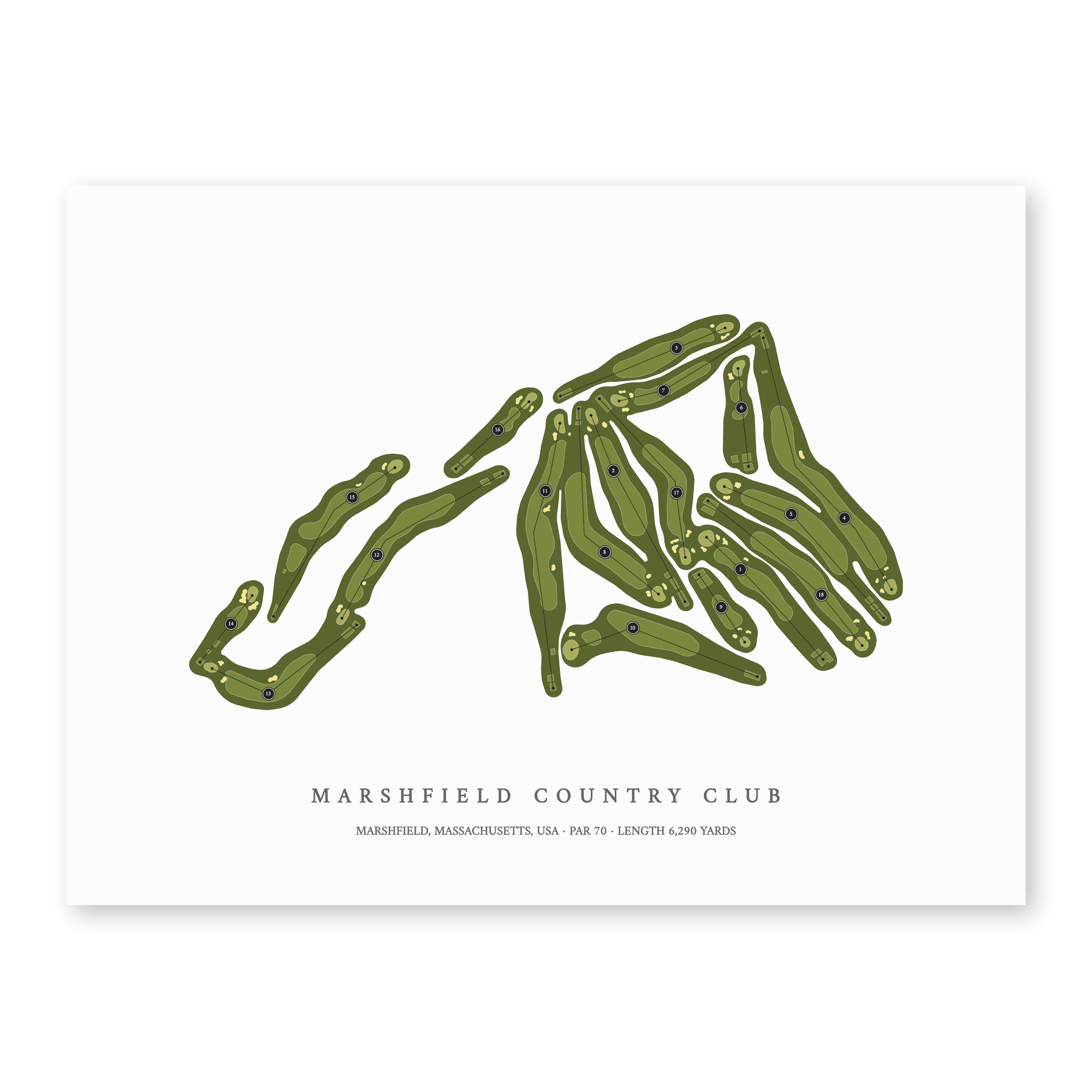 Marshfield Country Club | Golf Course Print | Unframed