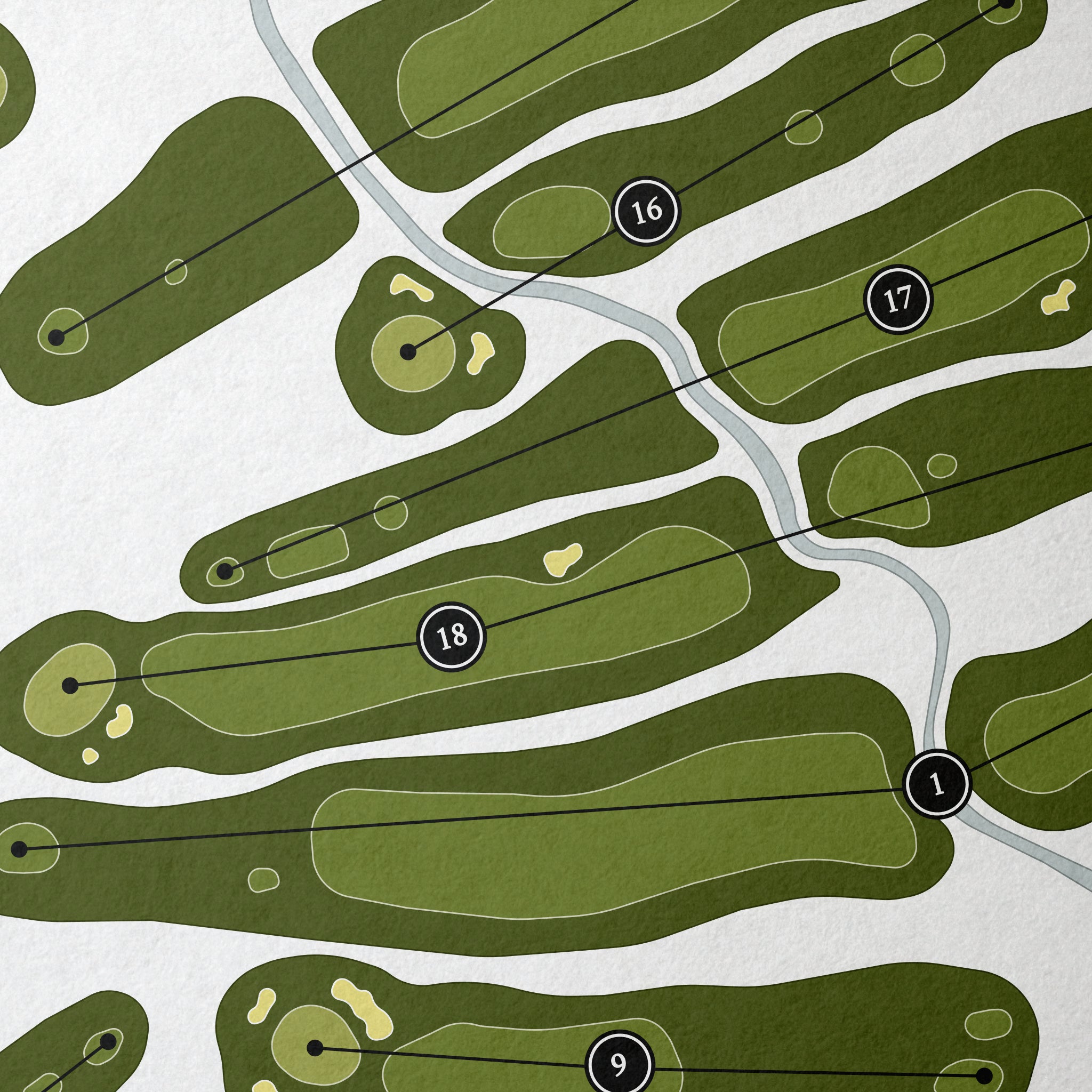 Mauh-Nah-Tee-See Country Club | Golf Course Print | Close+Up