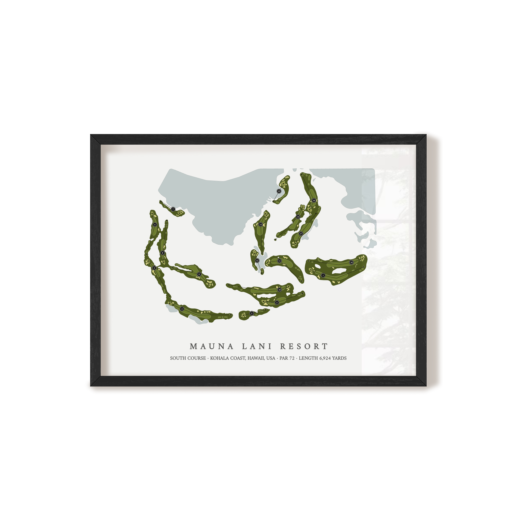 Mauna Lani Resort - South Course | Golf Course Map | Black+Frame