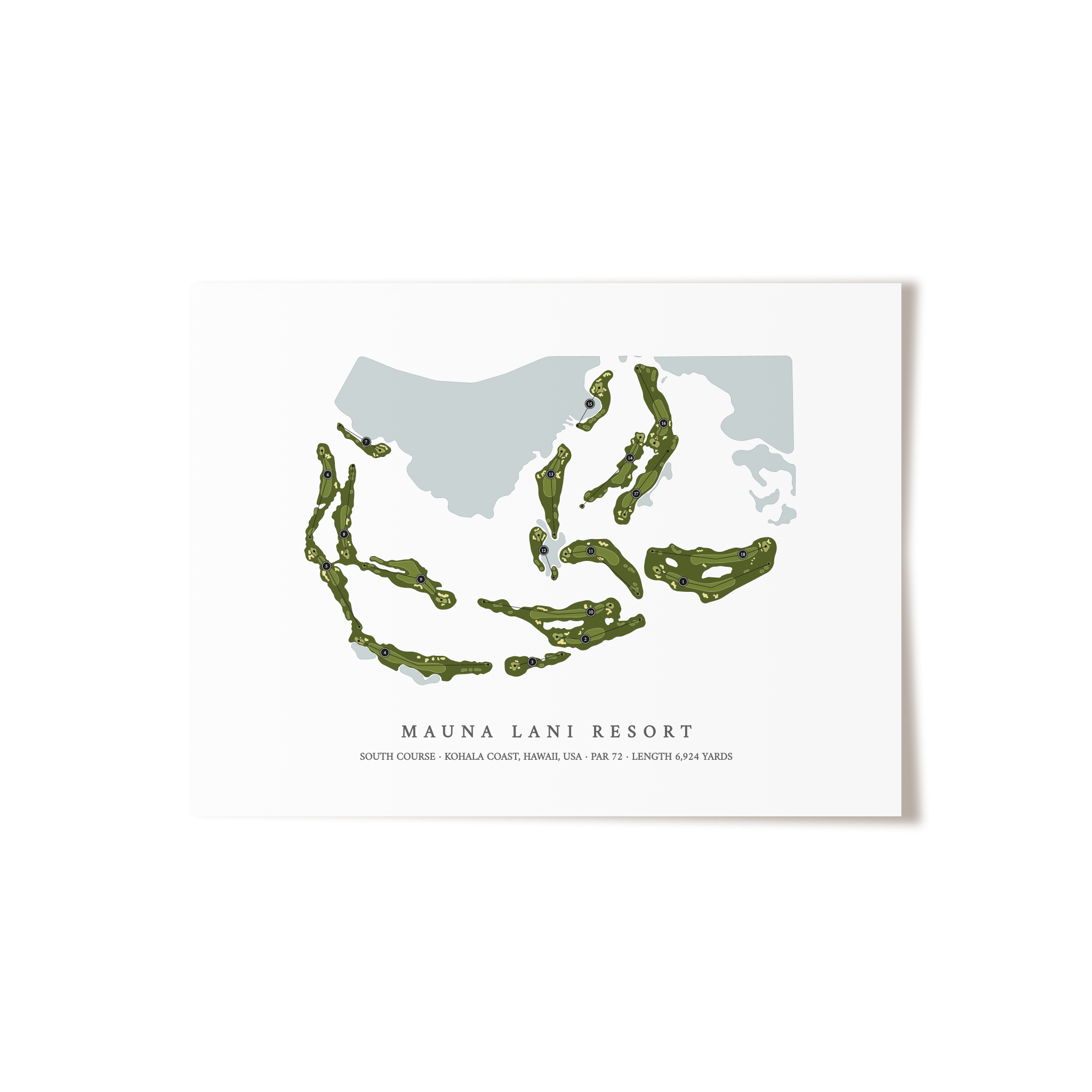 Mauna Lani Resort - South Course | Golf Course Map | Unframed