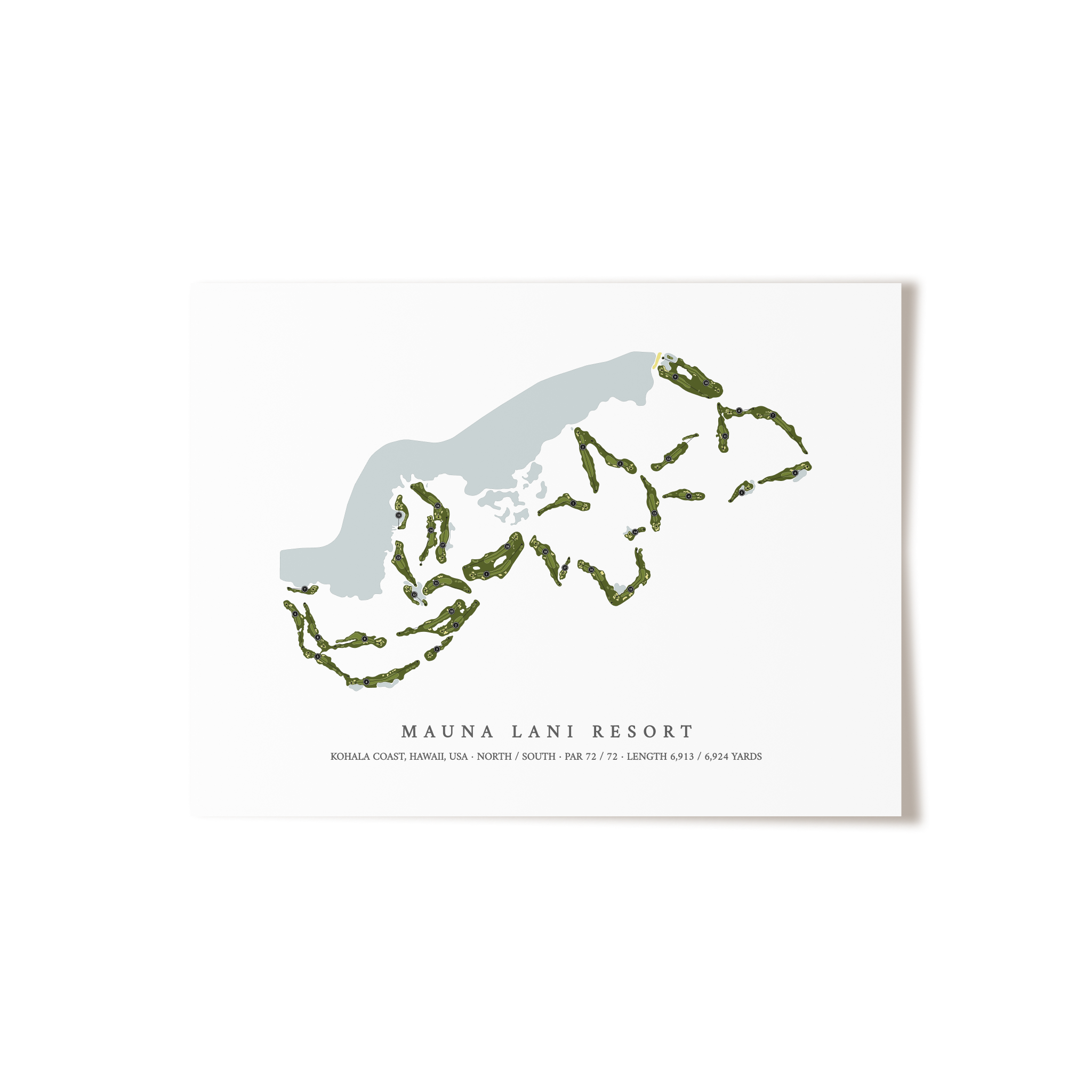 Mauna Lani Resort | Golf Course Map | Unframed