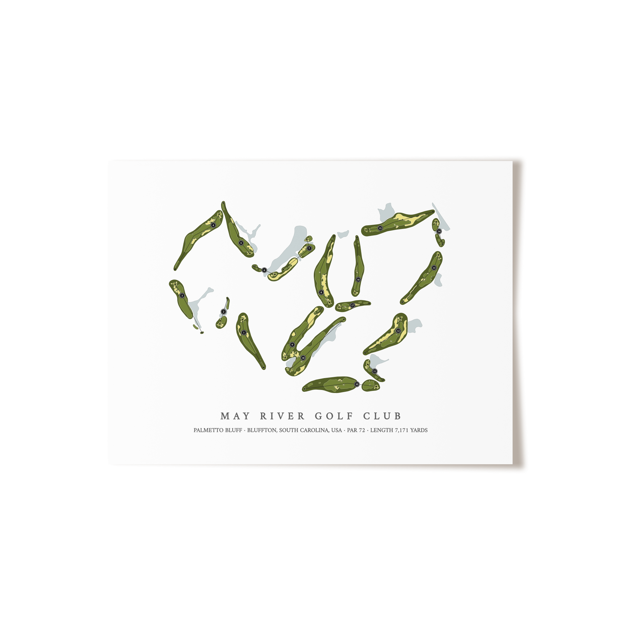 May River Golf Club At Palmetto Bluff | Golf Course Map | Unframed