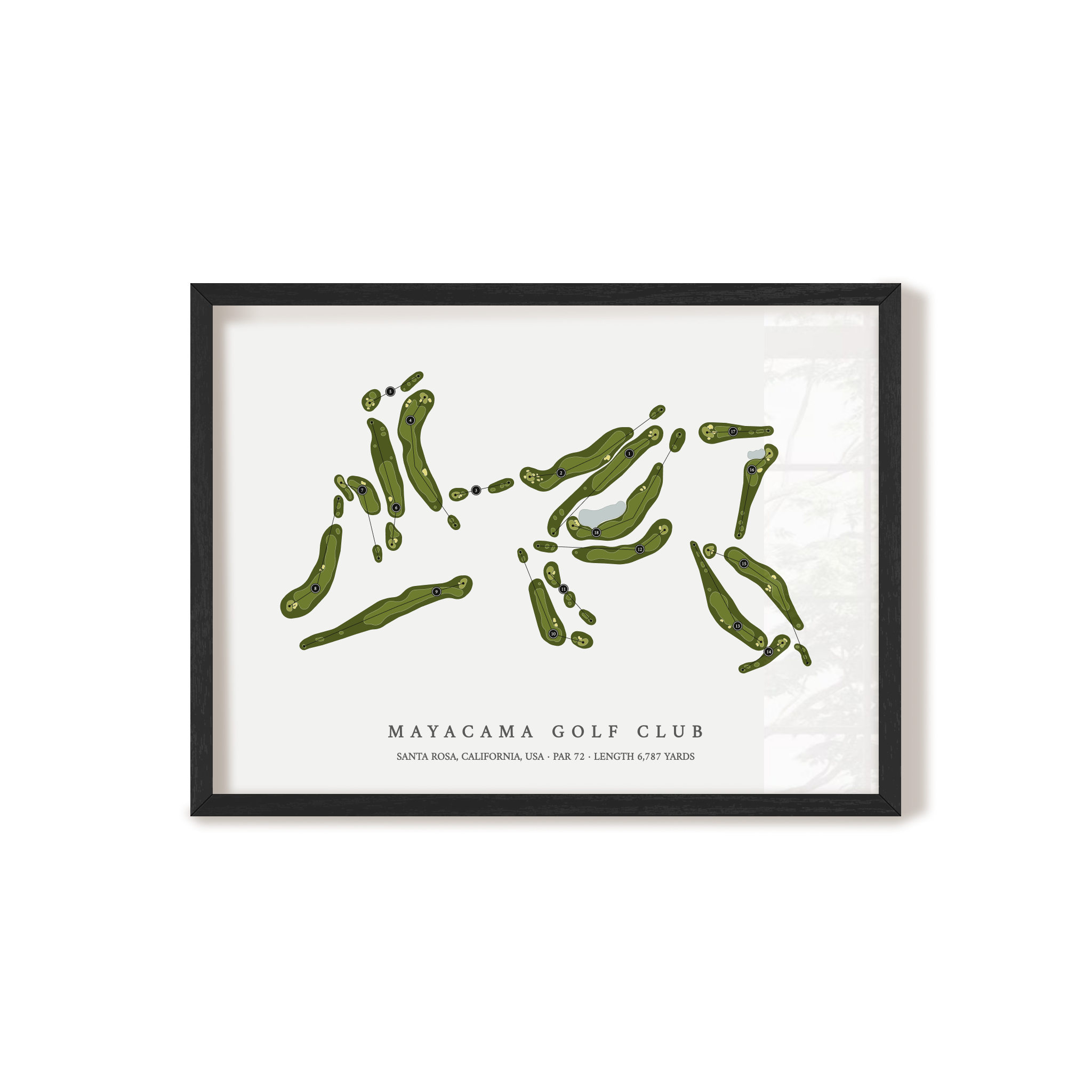 Mayacama Golf Club | Golf Course Map | Black Frame