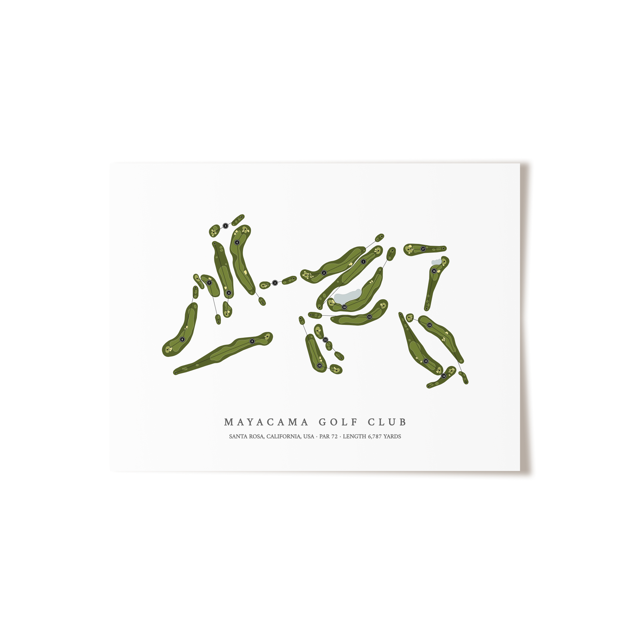 Mayacama Golf Club | Golf Course Map | Unframed