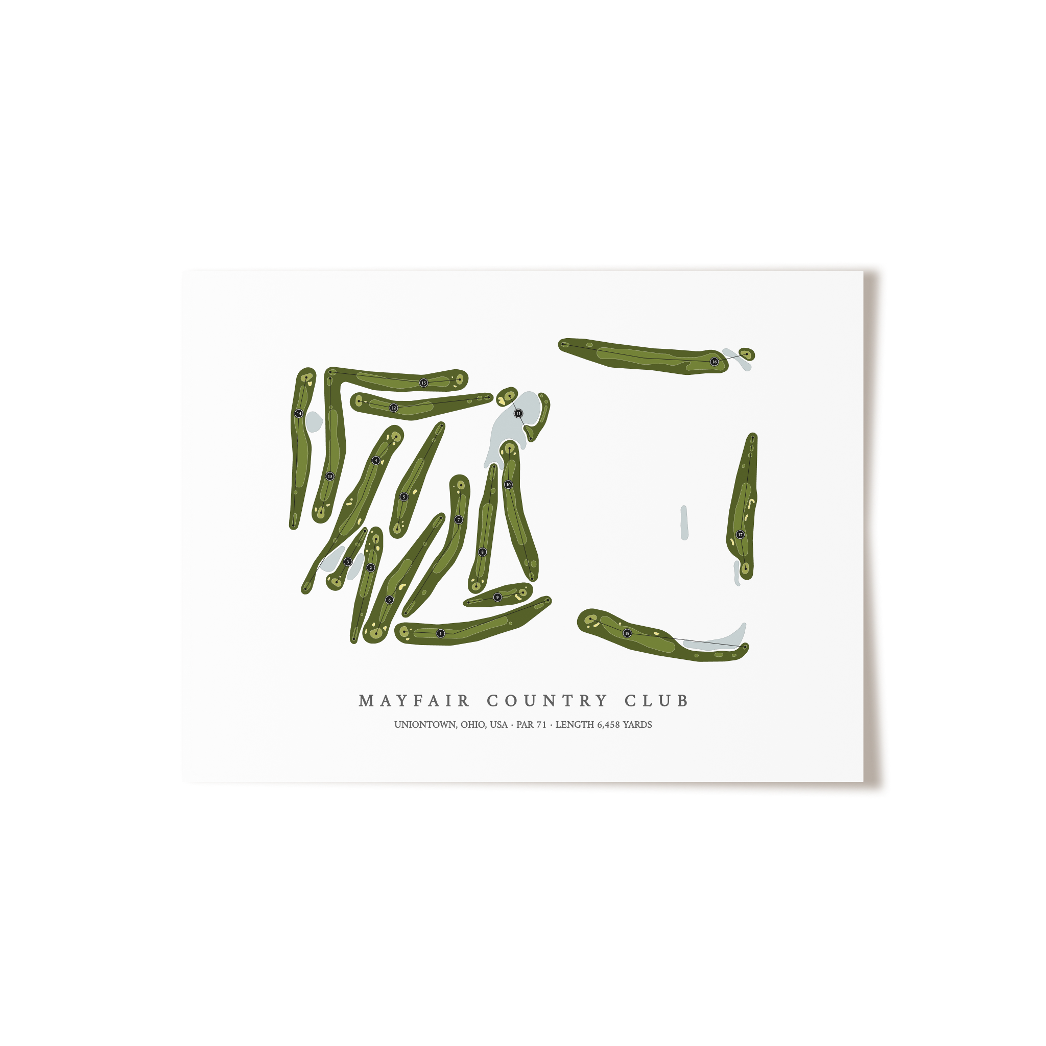 Mayfair Country Club | Golf Course Map | Unframed