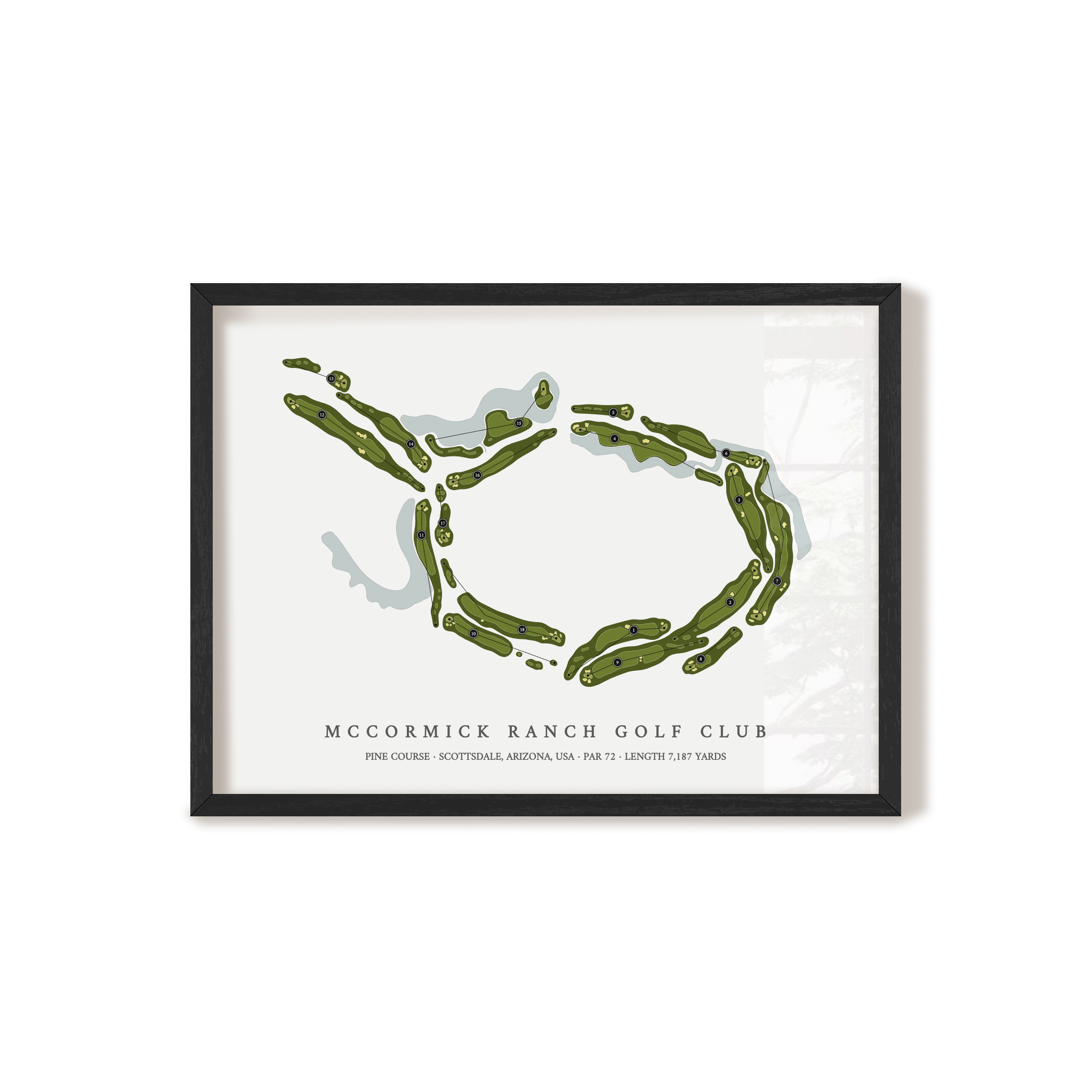 McCormick Ranch Golf Club - Pine Course | Golf Course Map | Black Frame
