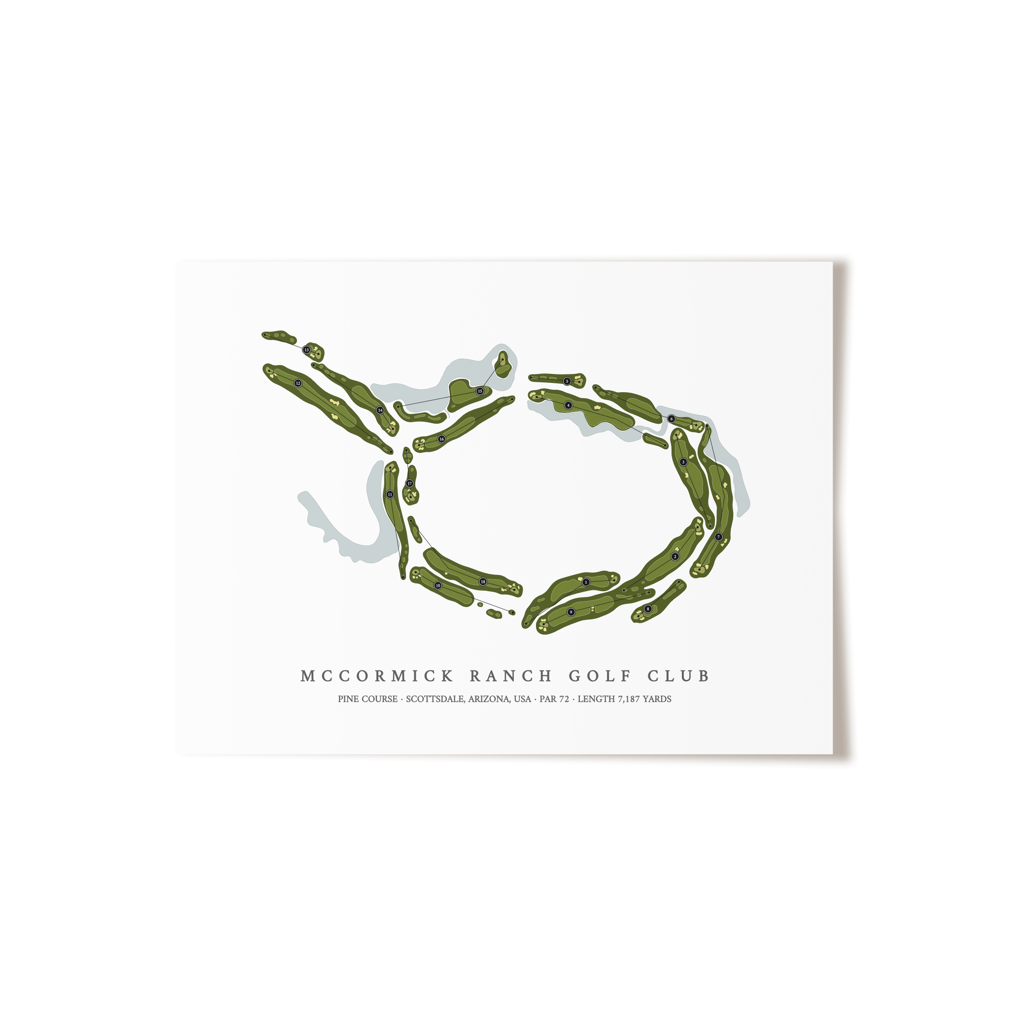 McCormick Ranch Golf Club - Pine Course | Golf Course Map | Unframed