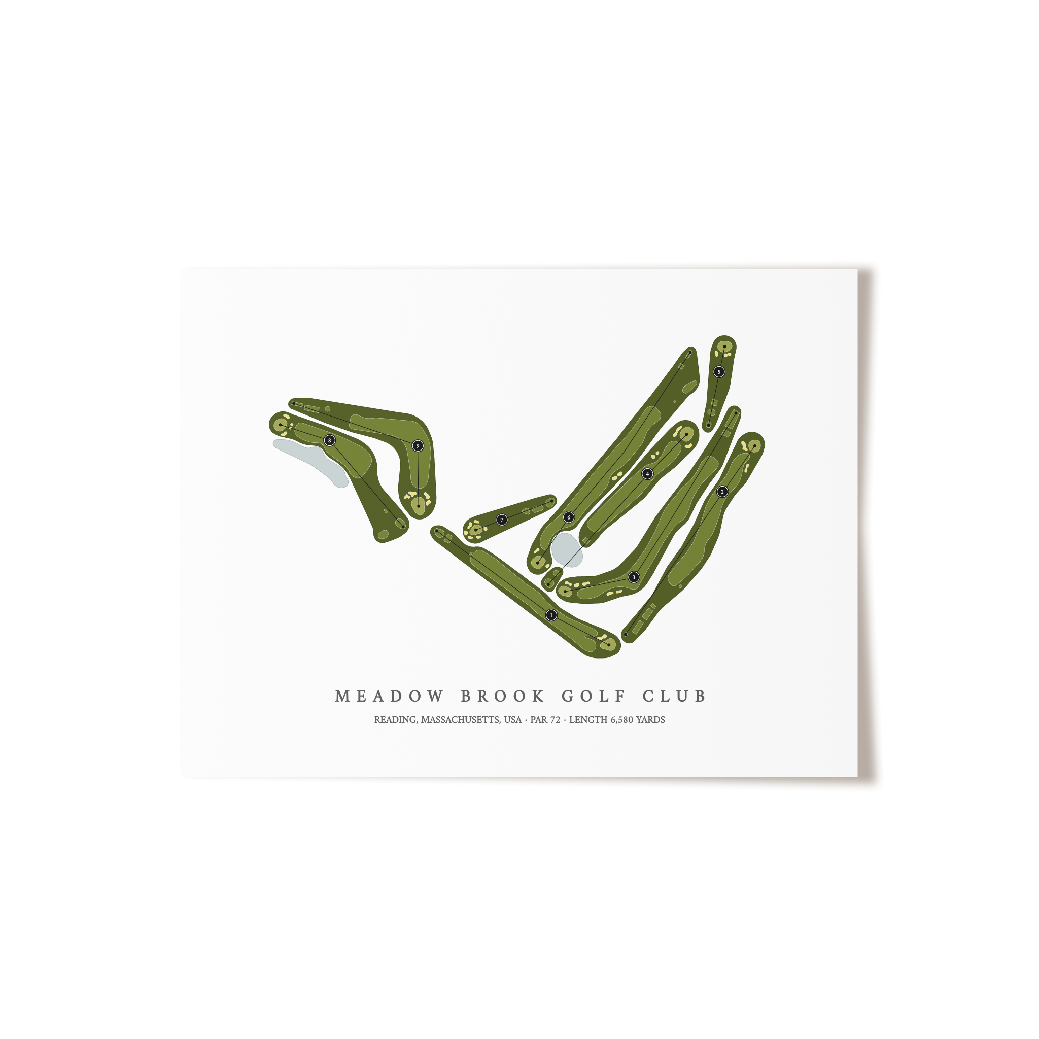 Meadow Brook Golf Club | Golf Course Map | Unframed