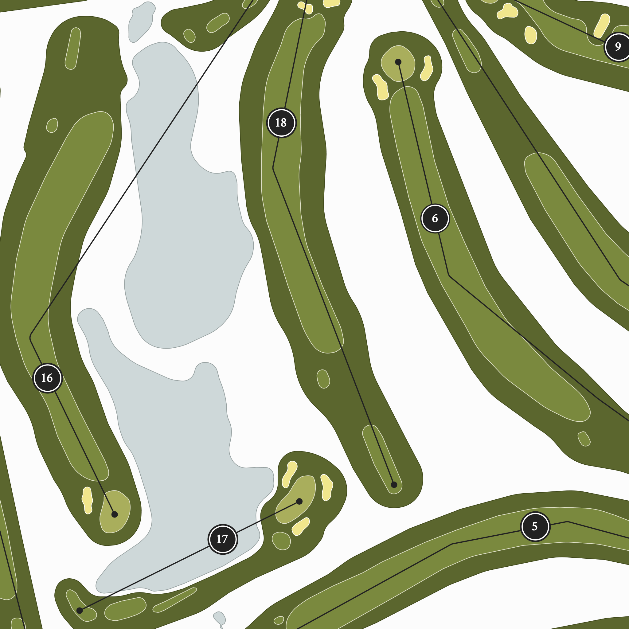 Meadowbrook Country Club | Golf Course Map | Close Up