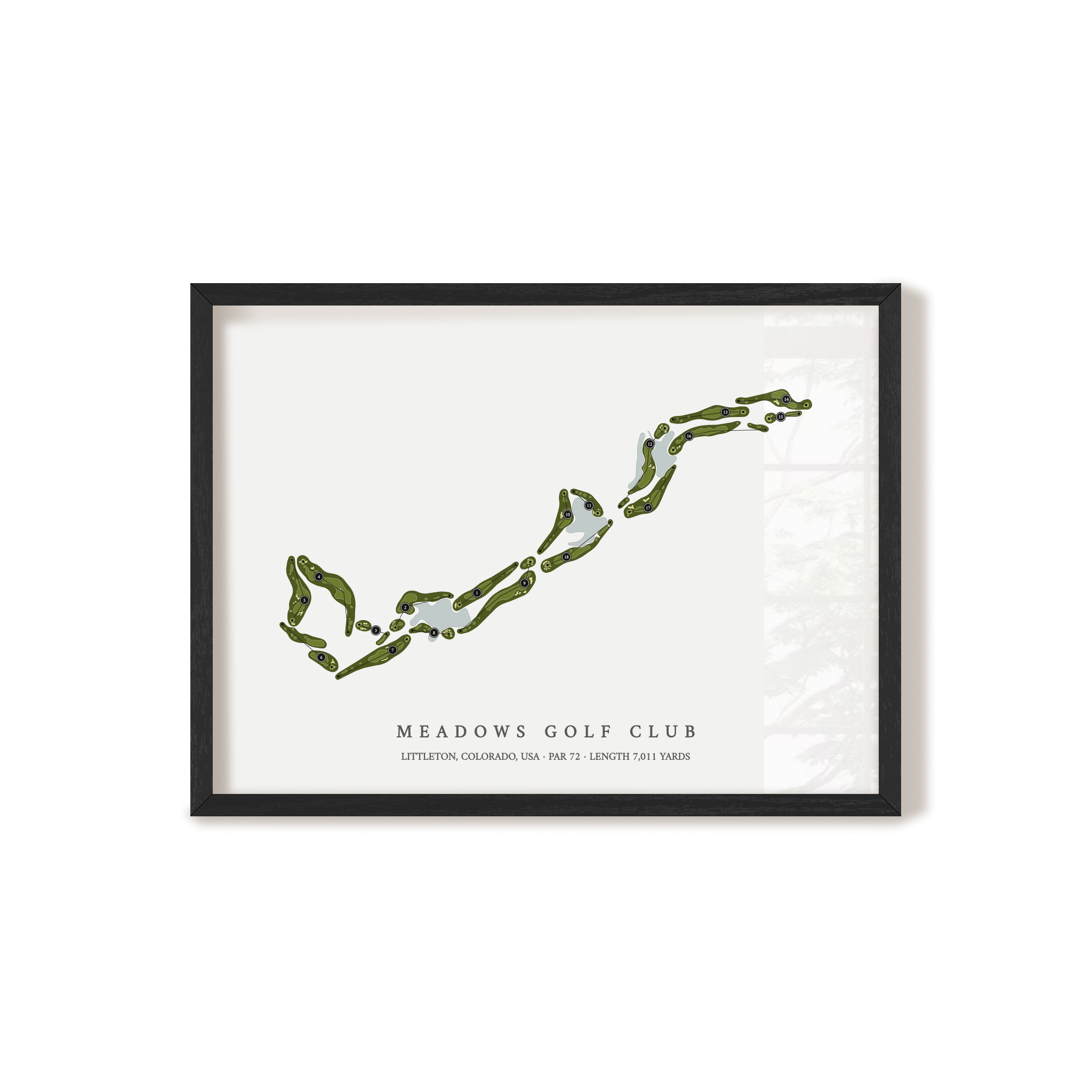 Meadows Golf Club | Golf Course Map | Black Frame