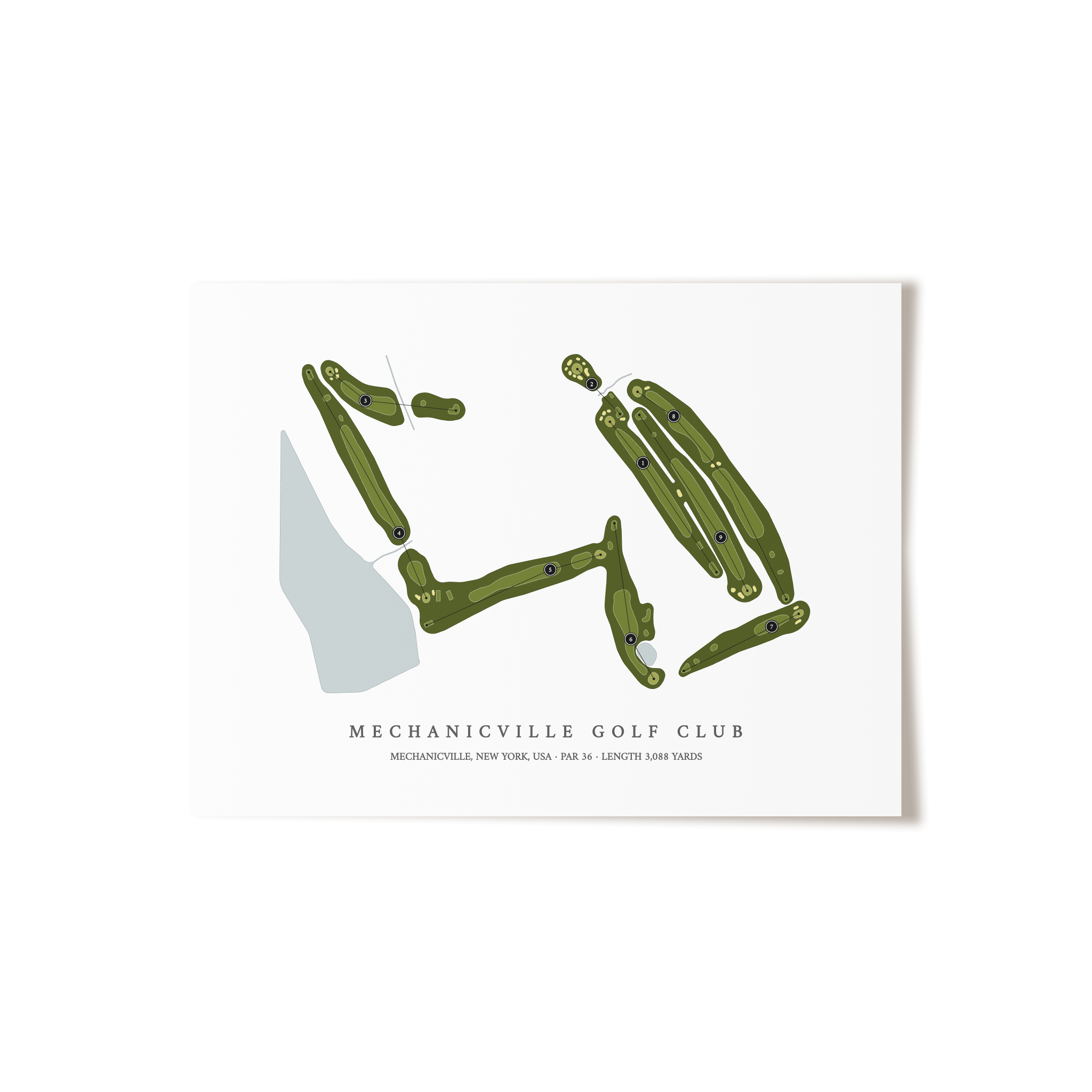 Mechanicville Golf Club | Golf Course Map | Unframed
