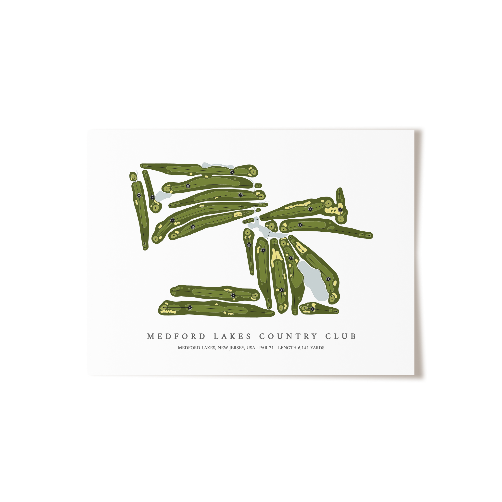 Medford Lakes Country Club | Golf Course Map | Unframed