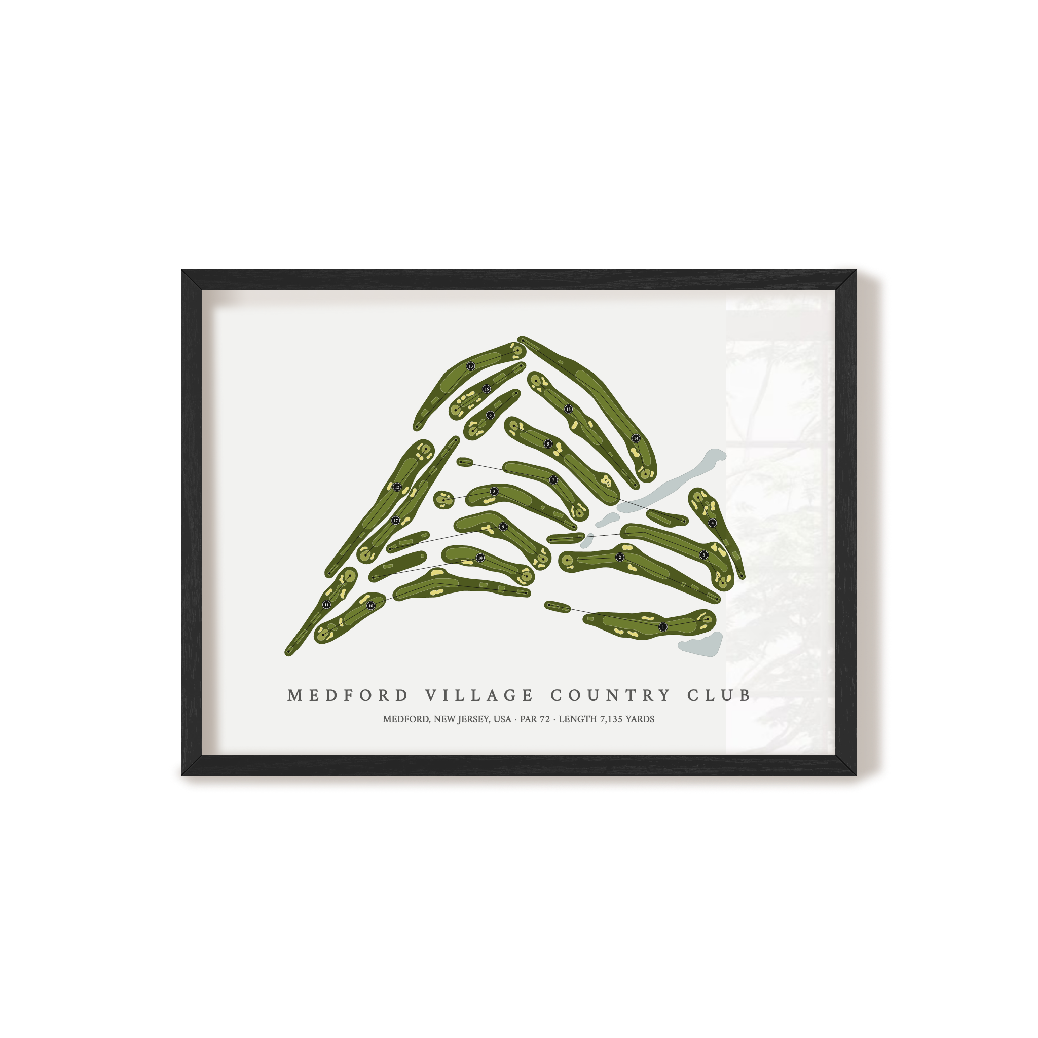 Medford Village Country Club | Golf Course Map | Black Frame